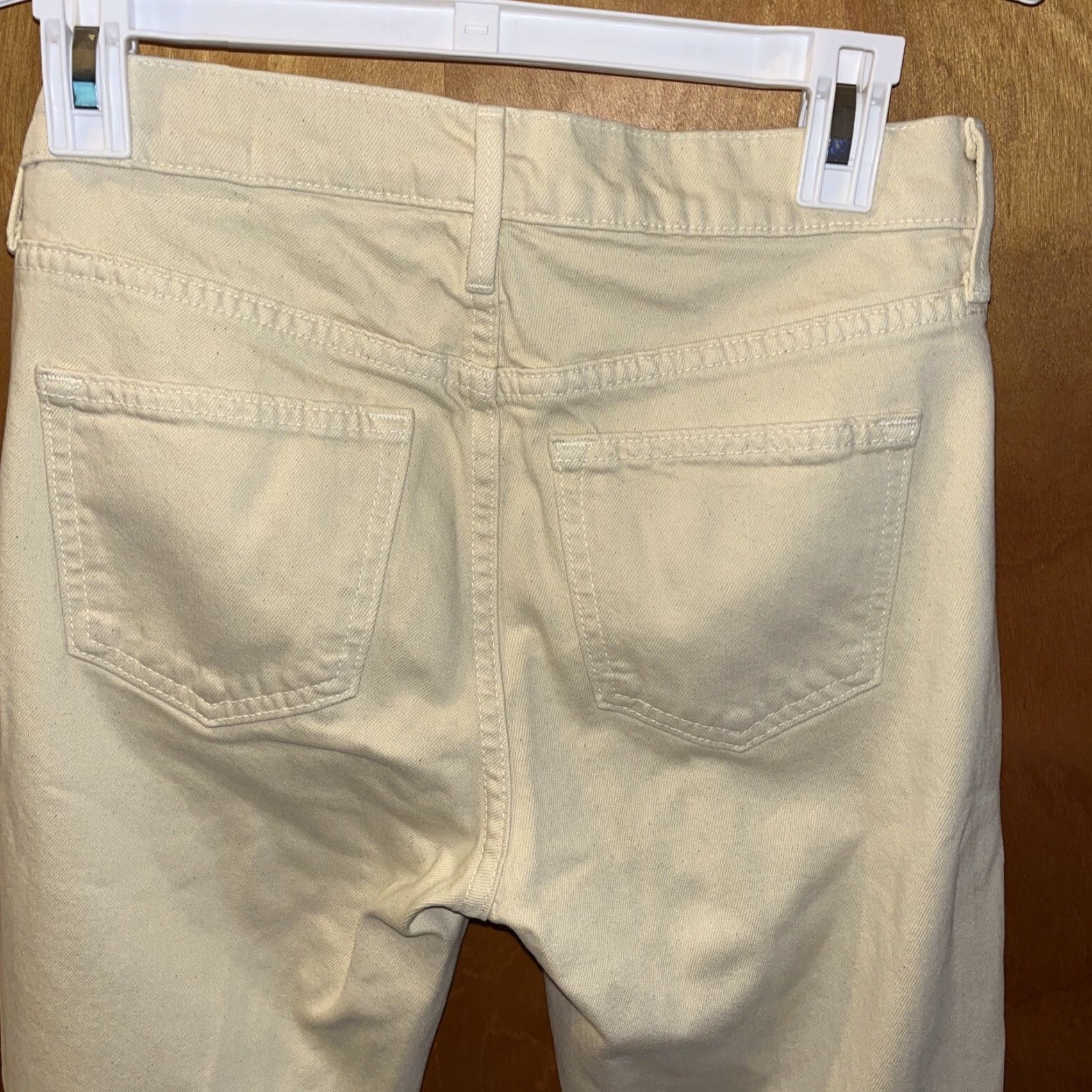 Vince Vince Womens Skinny Crop Jeans Size 26 Cotton Ivory Zipperless 2010s Women's Size 26" / US 2 / IT 38 - 5 Thumbnail