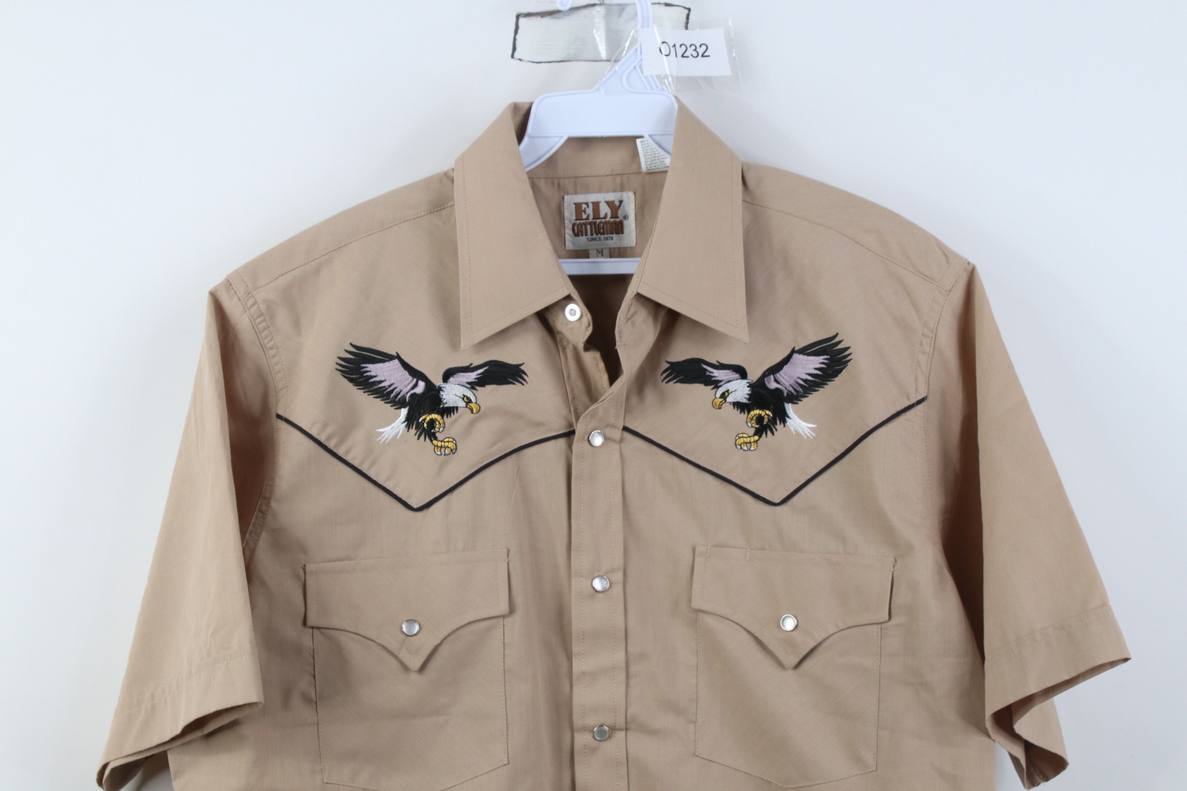 Vintage Vintage 90s Rockabilly Cowboy Eagle Snap Button Shirt Beige Size US M / EU 48-50 / 2 - 2 Thumbnail