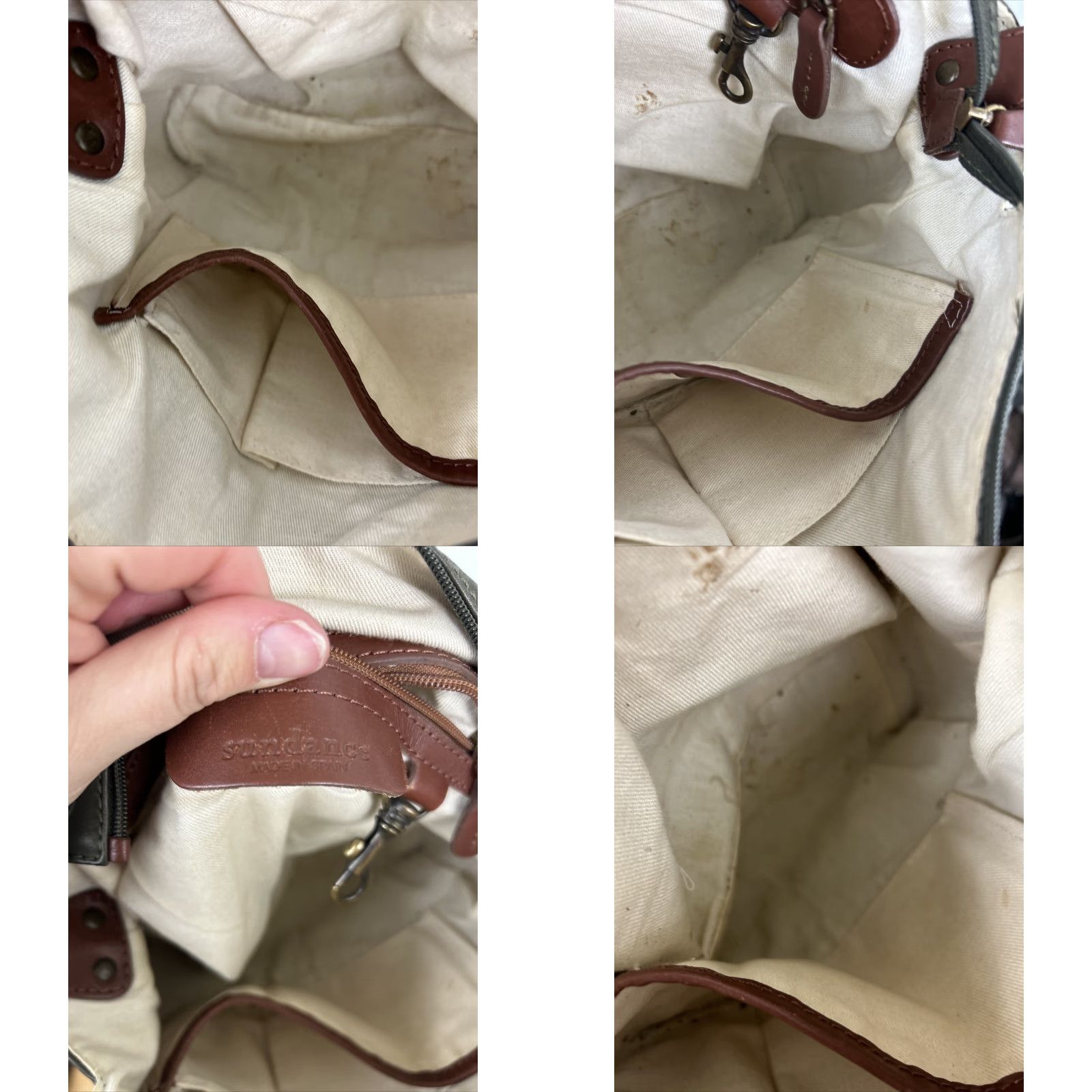 Vintage Sundance Gray Genuine Double Pockets Leather Simplicity Tote Handbag Purse 14x11 Size ONE SIZE - 11 Thumbnail