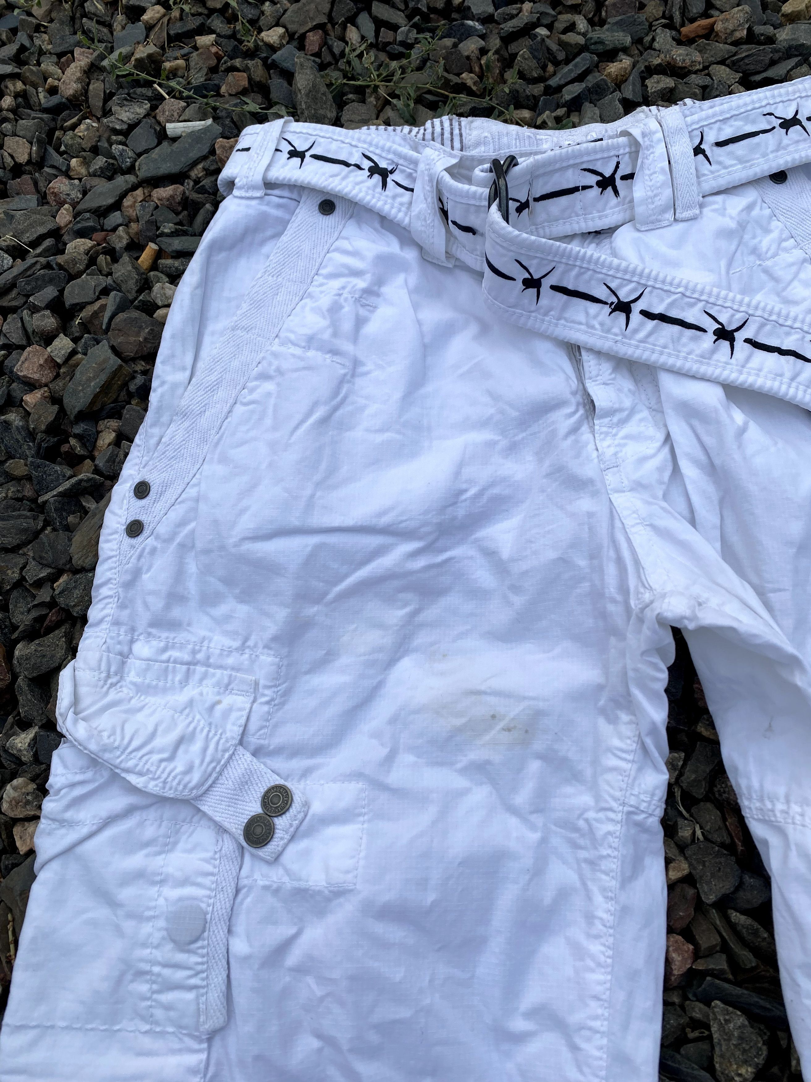 Beauty Beast × If Six Was Nine Vintage White Cargo Multi Pocket Pants Streetwear Size 32 Size US 32 / EU 48 - 5 Thumbnail
