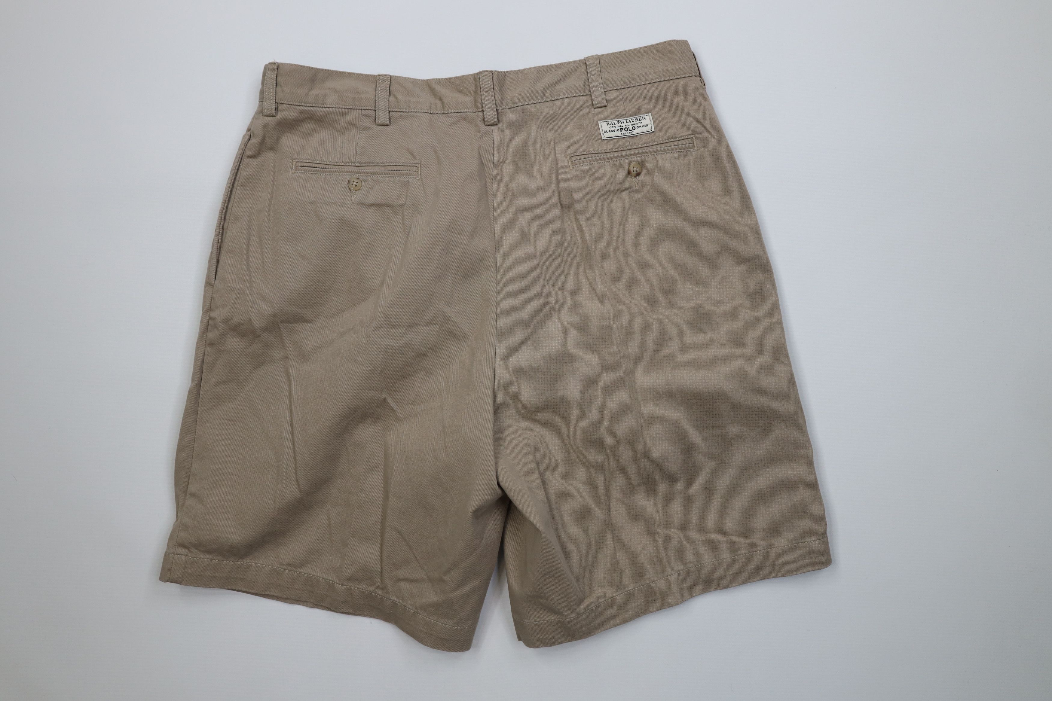 Polo Ralph Lauren Vintage 90s Ralph Lauren Above Knee Chino Shorts Beige Size US 36 / EU 52 - 10 Thumbnail