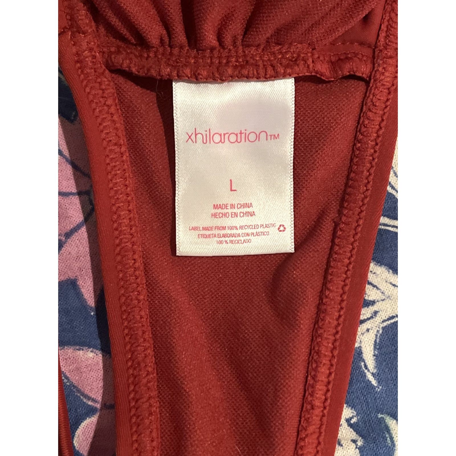 Vintage VINTAGE Xhilaration Crochet Bikini Top Burgundy Women's Large Swimsuit Boho Adjustable Spaghetti Strap Size L / US 10 / IT 46 - 5 Thumbnail