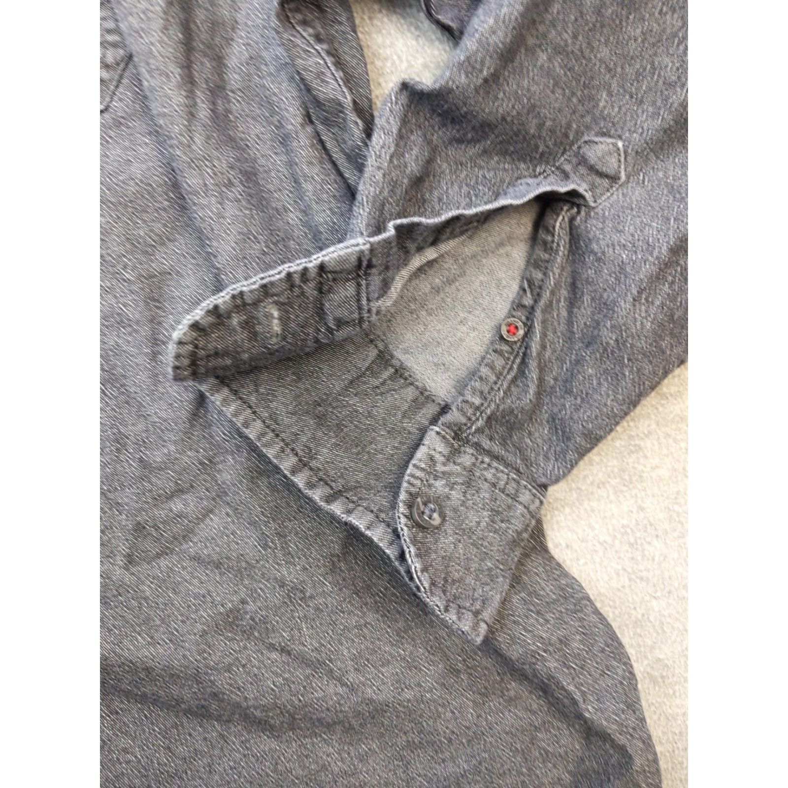 Wrangler Wrangler Shirt Mens 2XL Gray Denim Stretch Button-Up Long Sleeve Workwear Casual Size US XXL / EU 58 / 5 - 2 Thumbnail