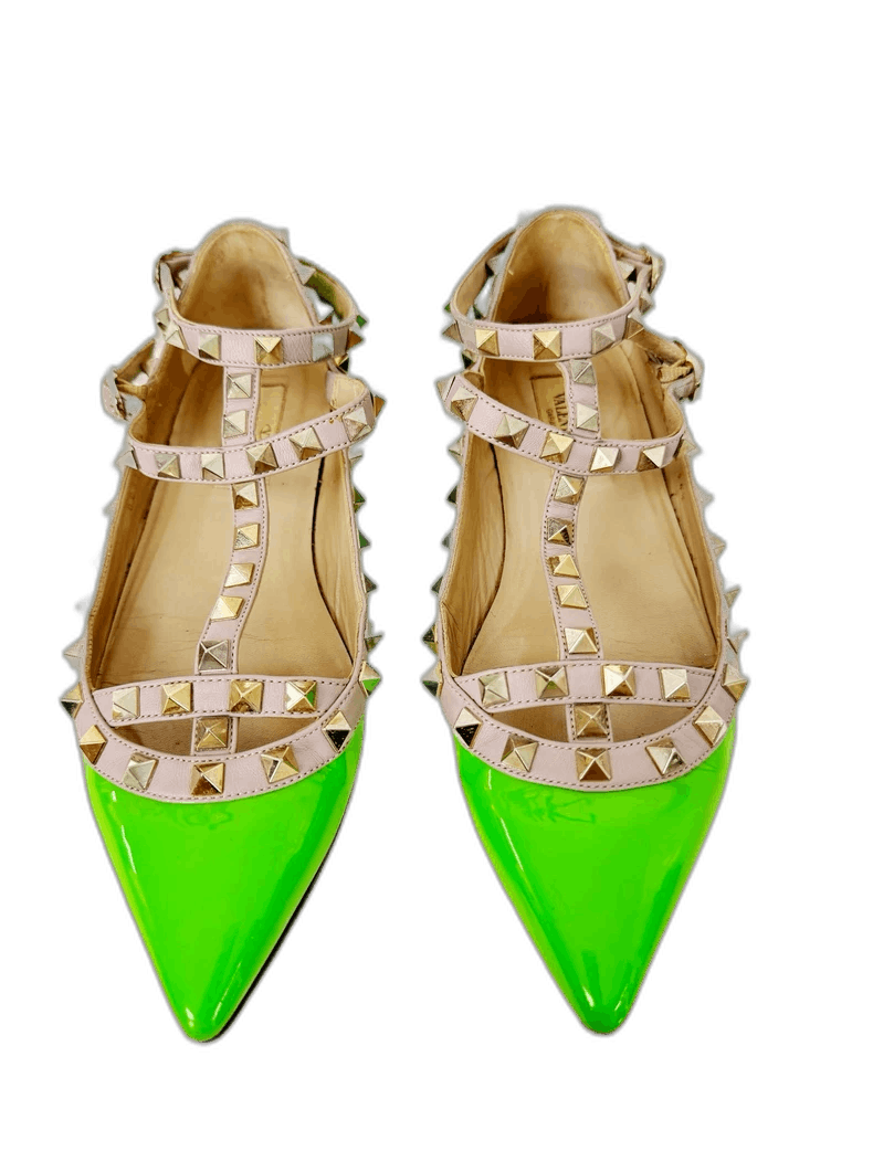 Valentino Valentino Studded Green Heels Size 36.5 Size US 6 / IT 36 - 1 Thumbnail