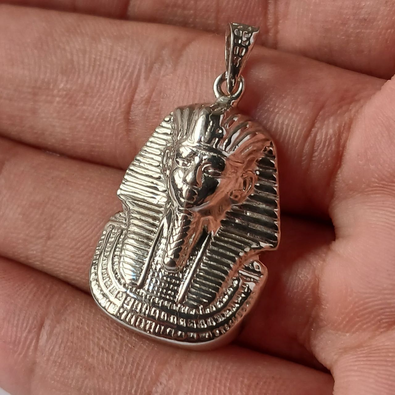 Sterling Silver 925 Sterling Silver Tutankhamun Pendant – Egyptian Pharaoh Size ONE SIZE - 1 Thumbnail