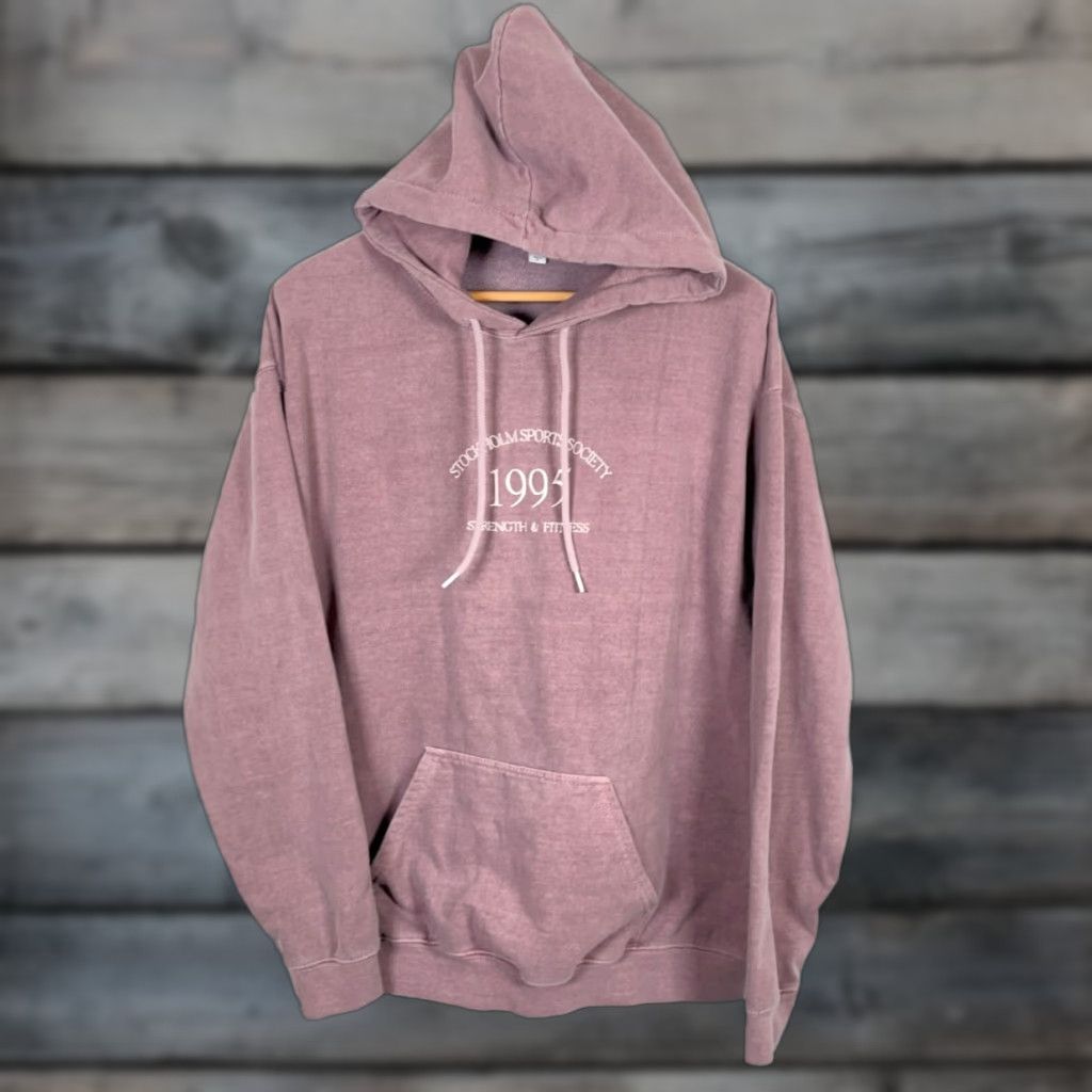 Topshop Topshop Hoodie Women's Large Mauve Stockholm Sports Society Hoodie Retro Womens Size L / US 10 / IT 46 - 1 Thumbnail