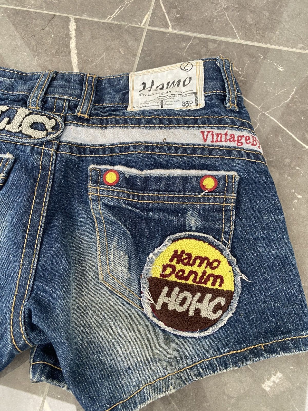 If Six Was Nine × Japanese Brand × Le Grande Bleu (L.G.B.) Japanese Hamp Patch Short Denim Kmrii Goa Size 28" / US 6 / IT 42 - 3 Thumbnail