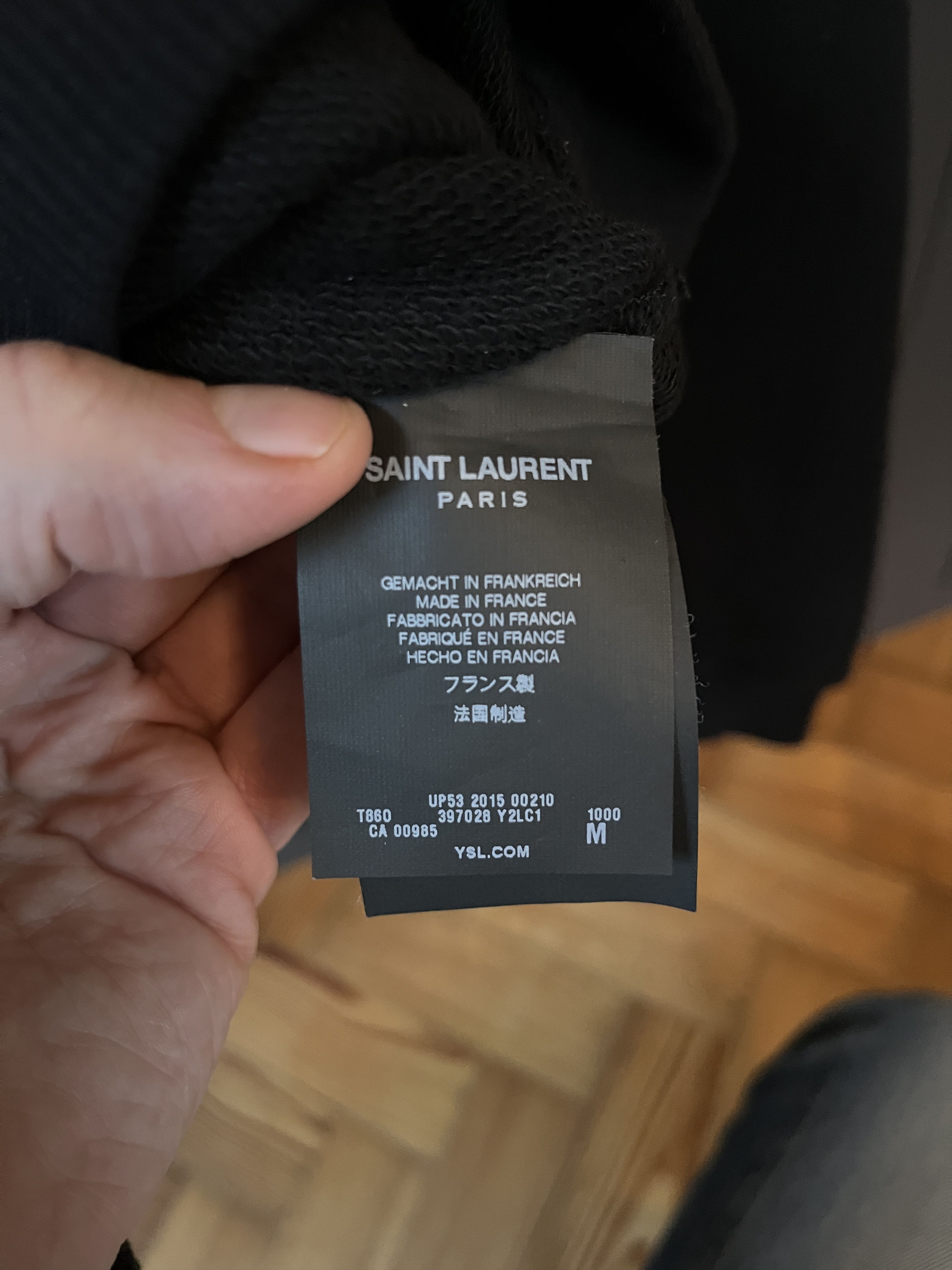 Saint Laurent Paris Saint Laurent sweatshirt, leather elbow size: M RRP: £699 Size US M / EU 48-50 / 2 - 5 Thumbnail