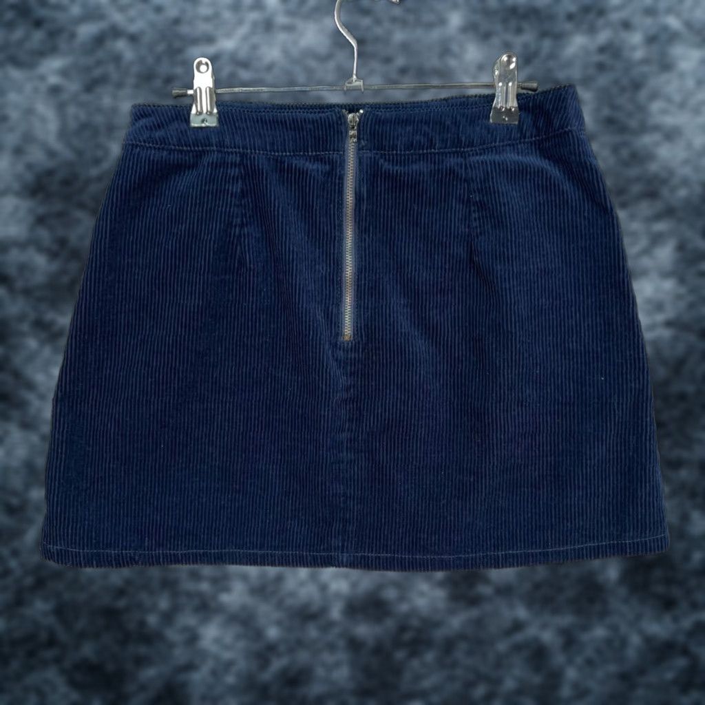 Bdg BDG Womens Skirt Corduroy Mini Blue with Back Zipper Short Pockets Size M Size 32" / US 10 / IT 46 - 1 Thumbnail
