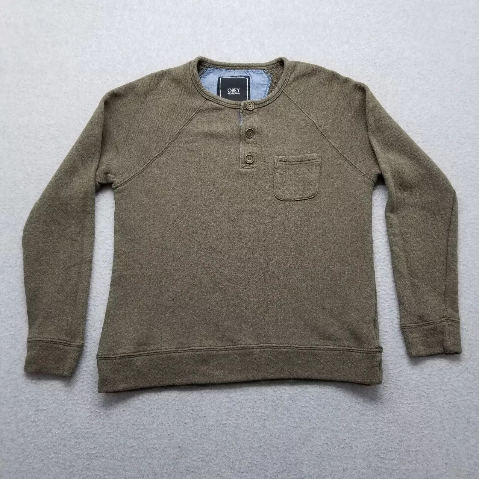 Obey Obey Sweater Mens Small Pullover Button Up Crew Neck Casual Size US S / EU 44-46 / 1 - 1 Thumbnail
