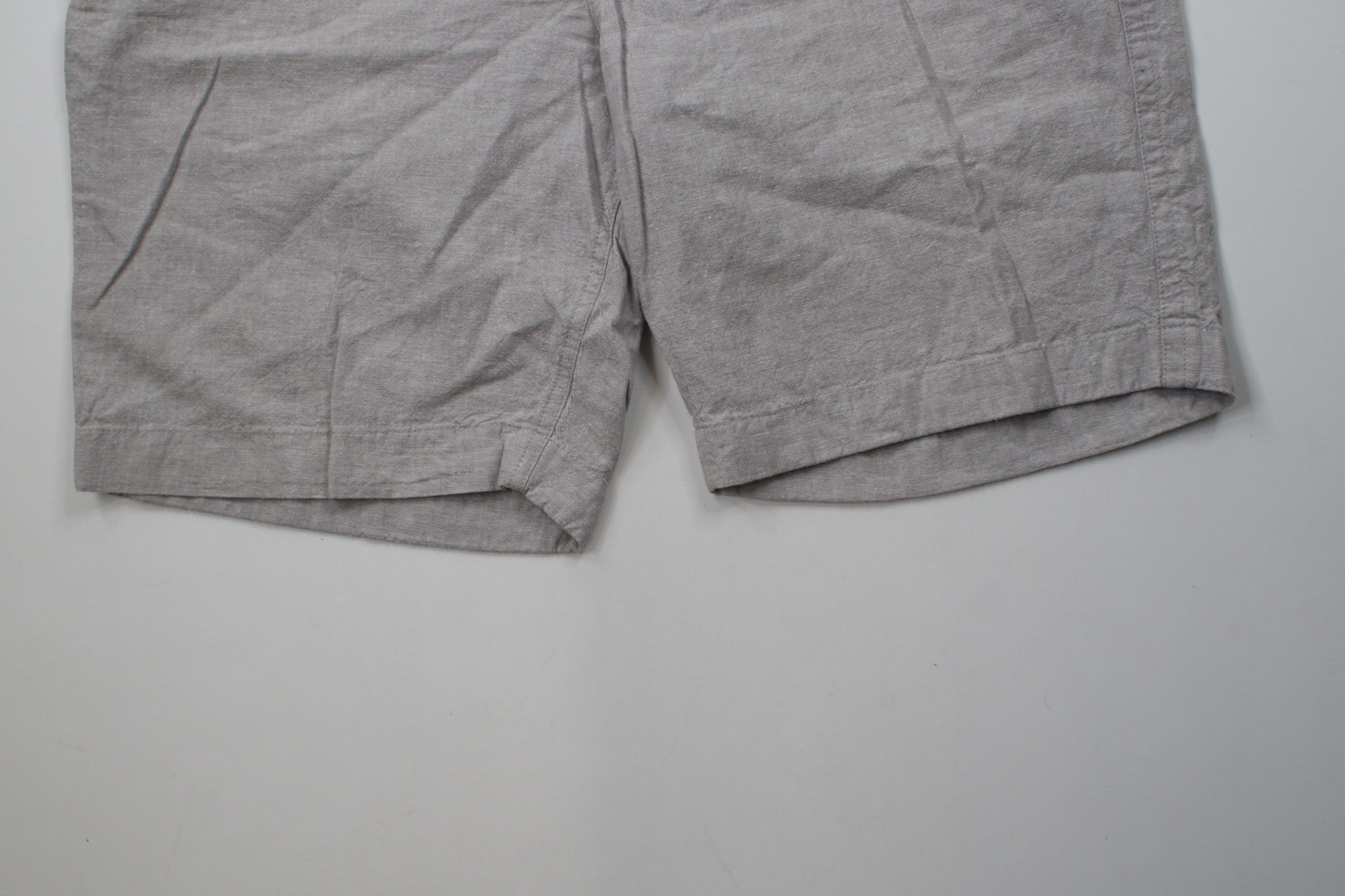 J.Crew × Vintage J Crew Chambray Linen Blend Above Knee Chino Shorts Gray Size US 36 / EU 52 - 4 Thumbnail