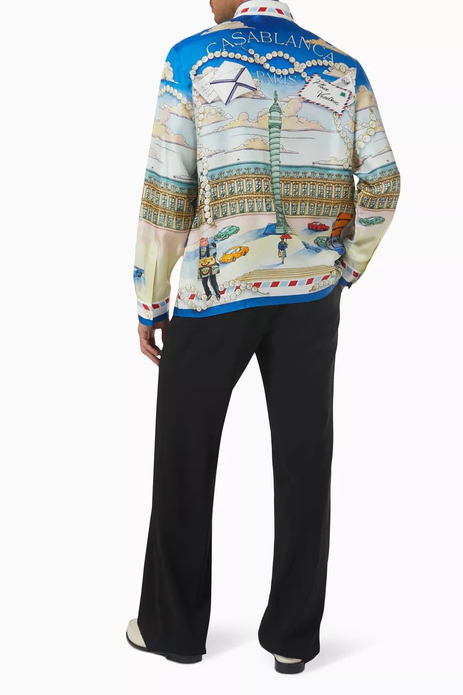 Casablanca o1mle0326 Long Sleeve Silk Shirt Place Casa in Multicolor Size US XL / EU 56 / 4 - 2 Thumbnail