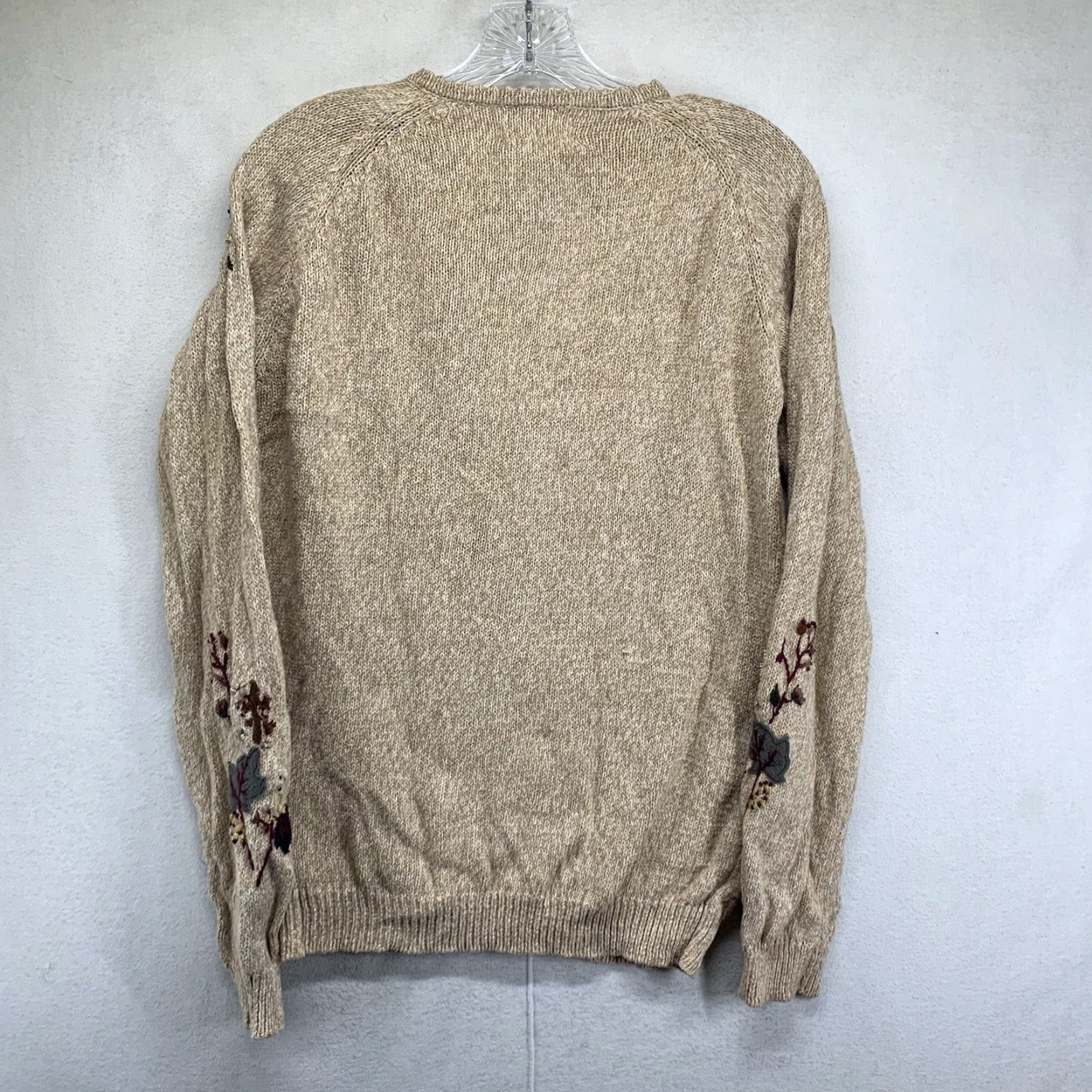 Vintage VINTAGE Women's Small Cardigan Sweater Bohemian Autumn Leaves 90s Flower Knit Chunky Fall Womens Size S / US 4 / IT 40 - 4 Thumbnail