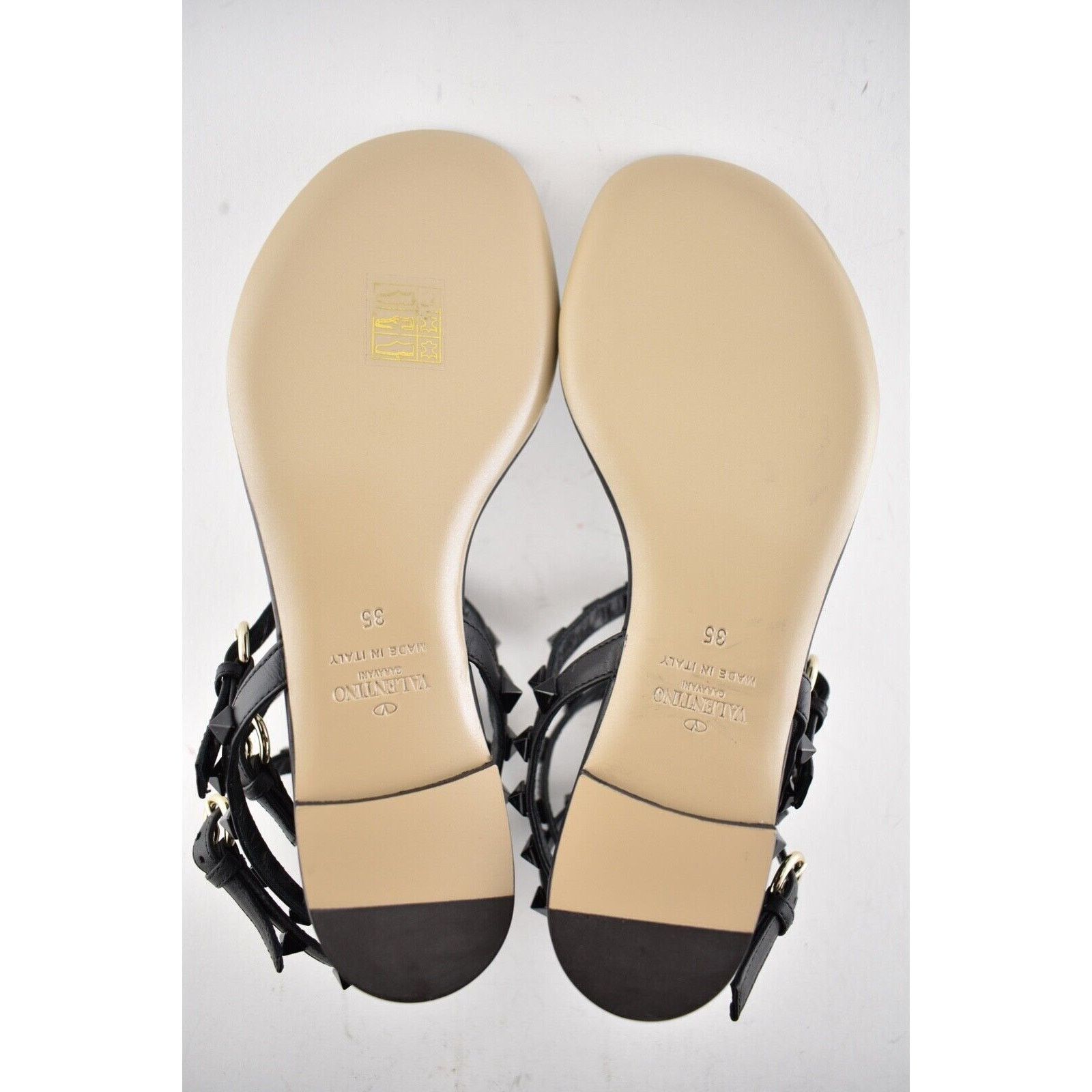 Valentino Valentino Rockstud Black Tonal Stud Triple Strap Gladiator Size US 7.5 / IT 37.5 - 12 Thumbnail
