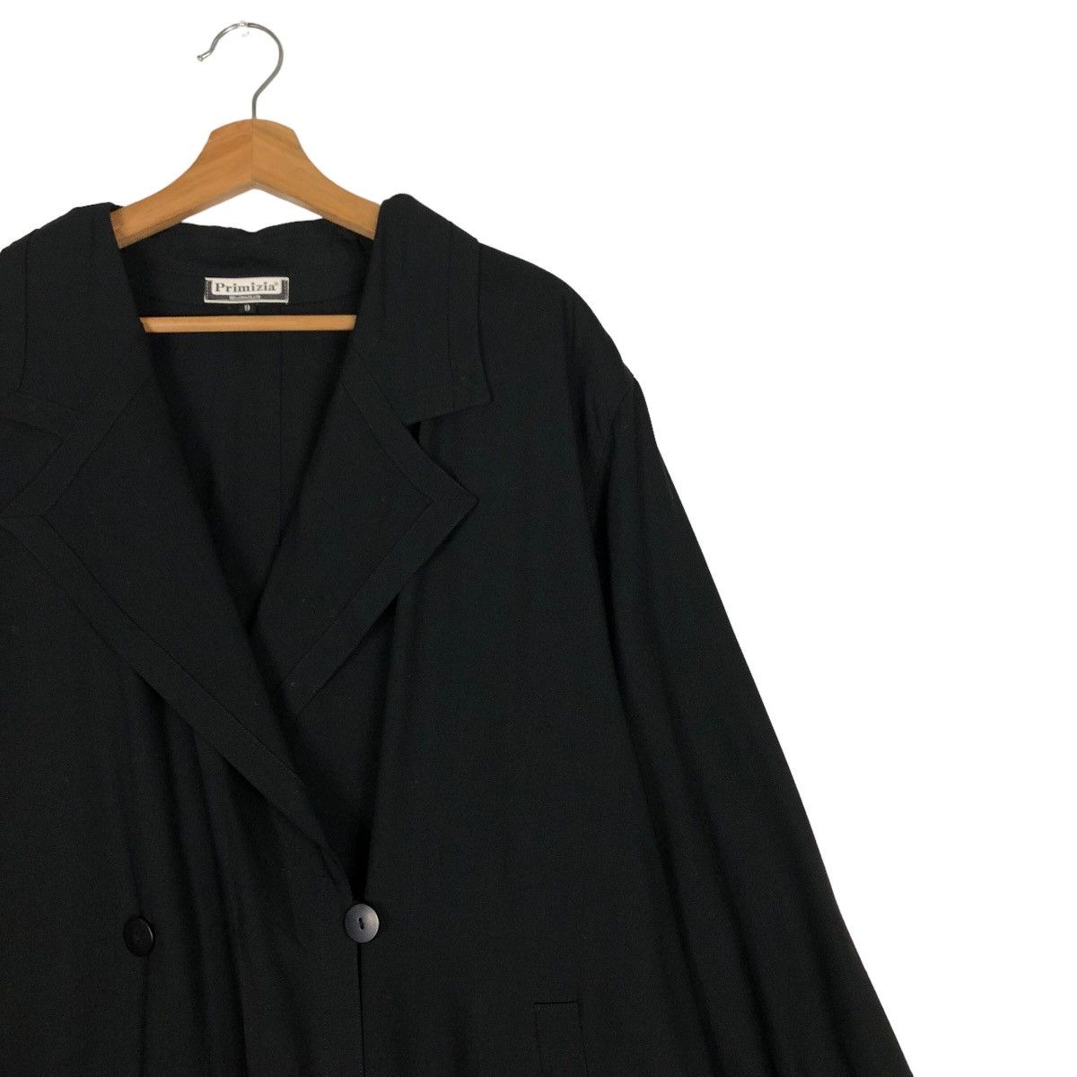 Japanese Brand 🔥Vtg Long Jacket Rich Black Primizia Inspire Yohji Yamamoto Size US M / EU 48-50 / 2 - 6 Thumbnail