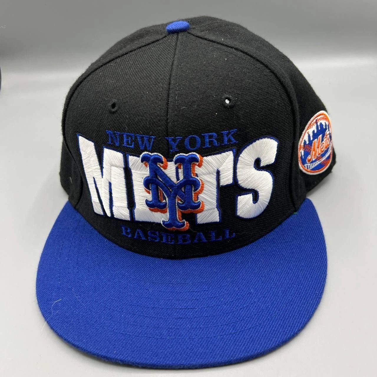 47 Brand New York Mets Hat Men Blue Black Embroidered Snap Back Cap Size ONE SIZE - 1 Thumbnail