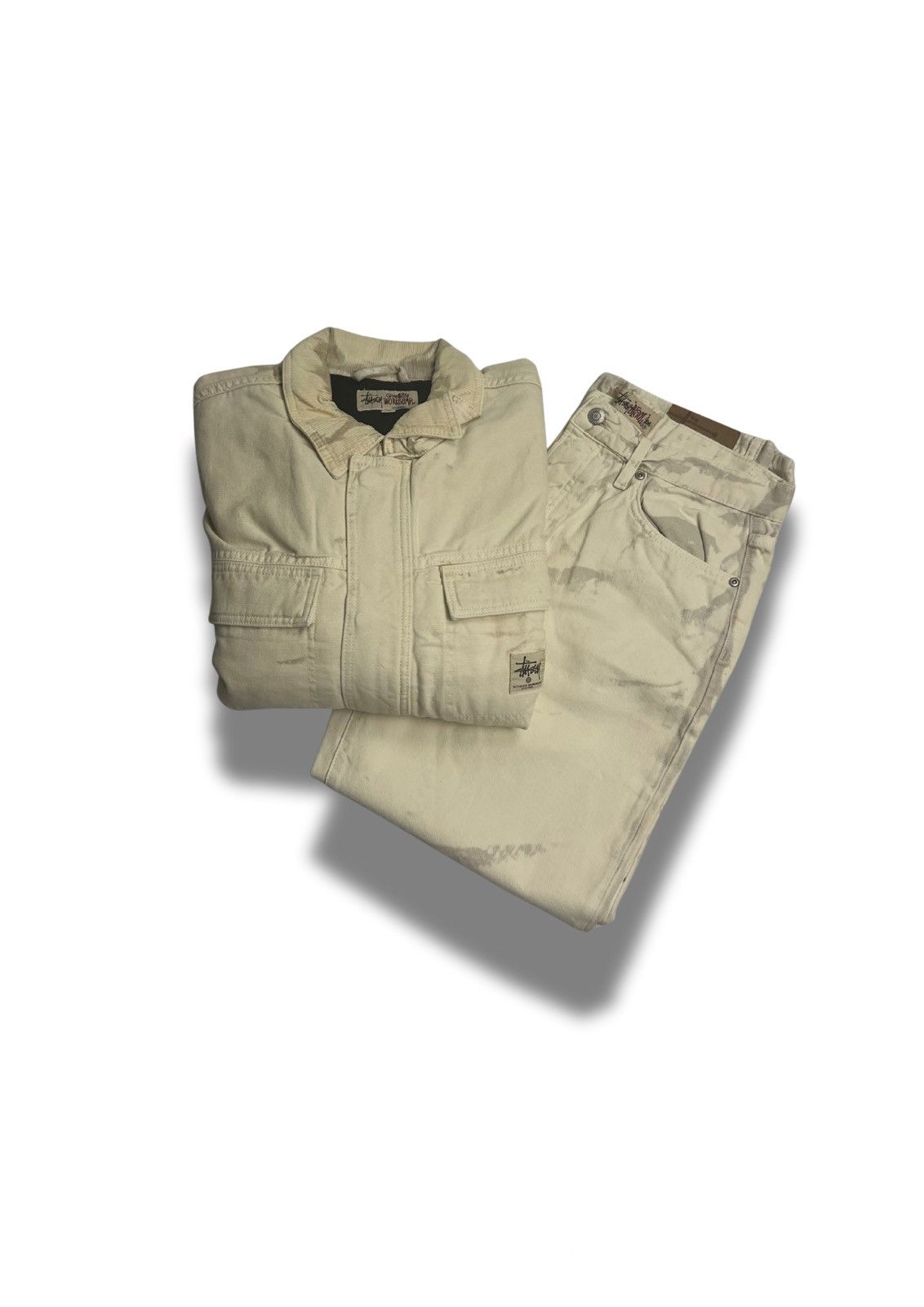 Stussy Stüssy Distressed Canvas Set – Big Ol’ Jeans & Work Jacket Size US L / EU 52-54 / 3 - 1 Thumbnail