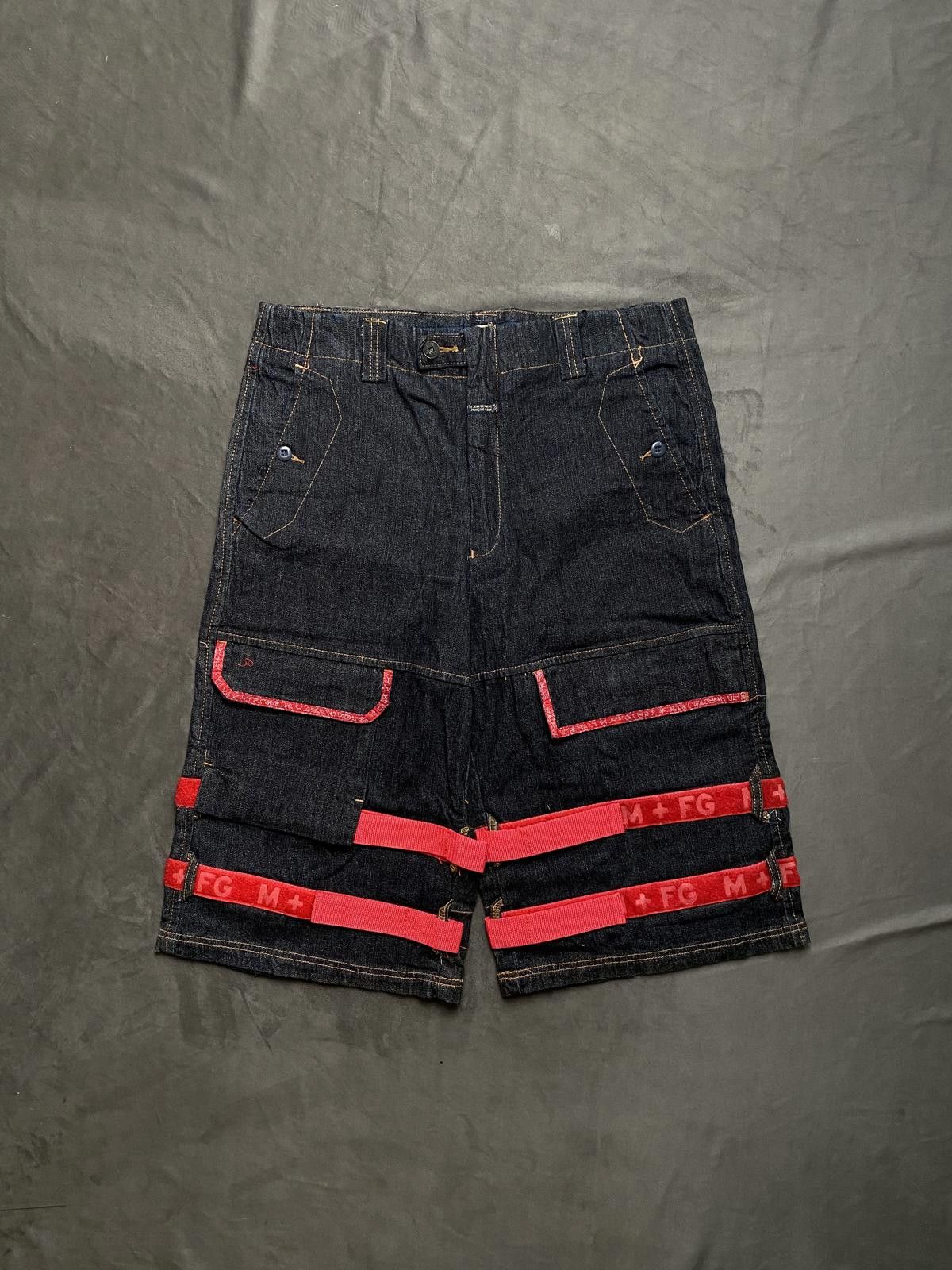 Marithe + Francois Girbaud 90s Marithe Francois Girbaud Spell Out Straps Baggy Shorts Size US 34 / EU 50 - 1 Thumbnail