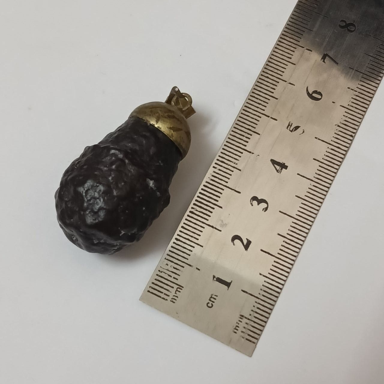 Vintage Vintage Volcanic Meteorite-Style Pendant with Brass Cap Size ONE SIZE - 4 Thumbnail
