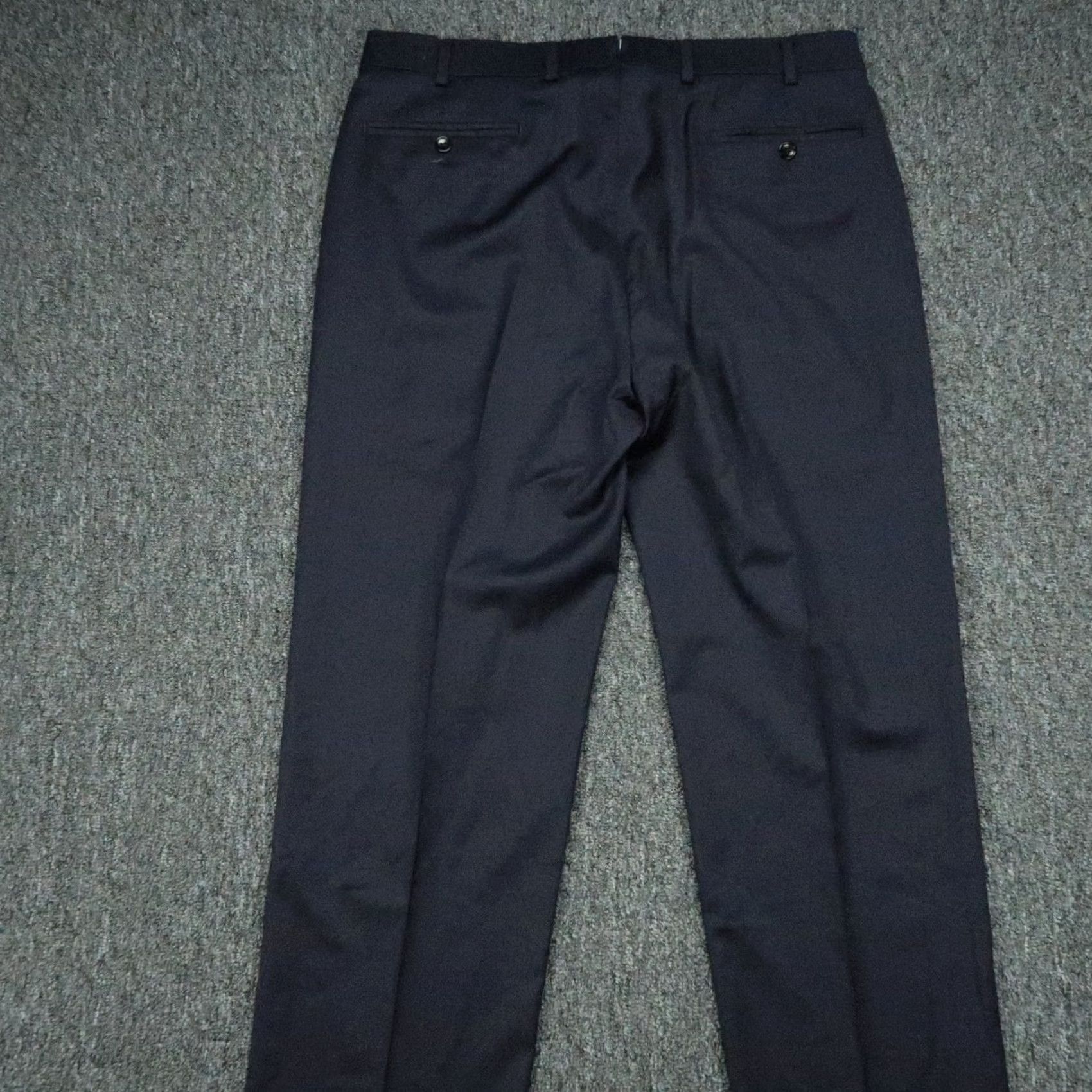 Brooks Brothers Brooks Brothers Mens 35x32 Blue BrooksFlex Wool Dress Pants Flat Front Size US 35 - 4 Thumbnail