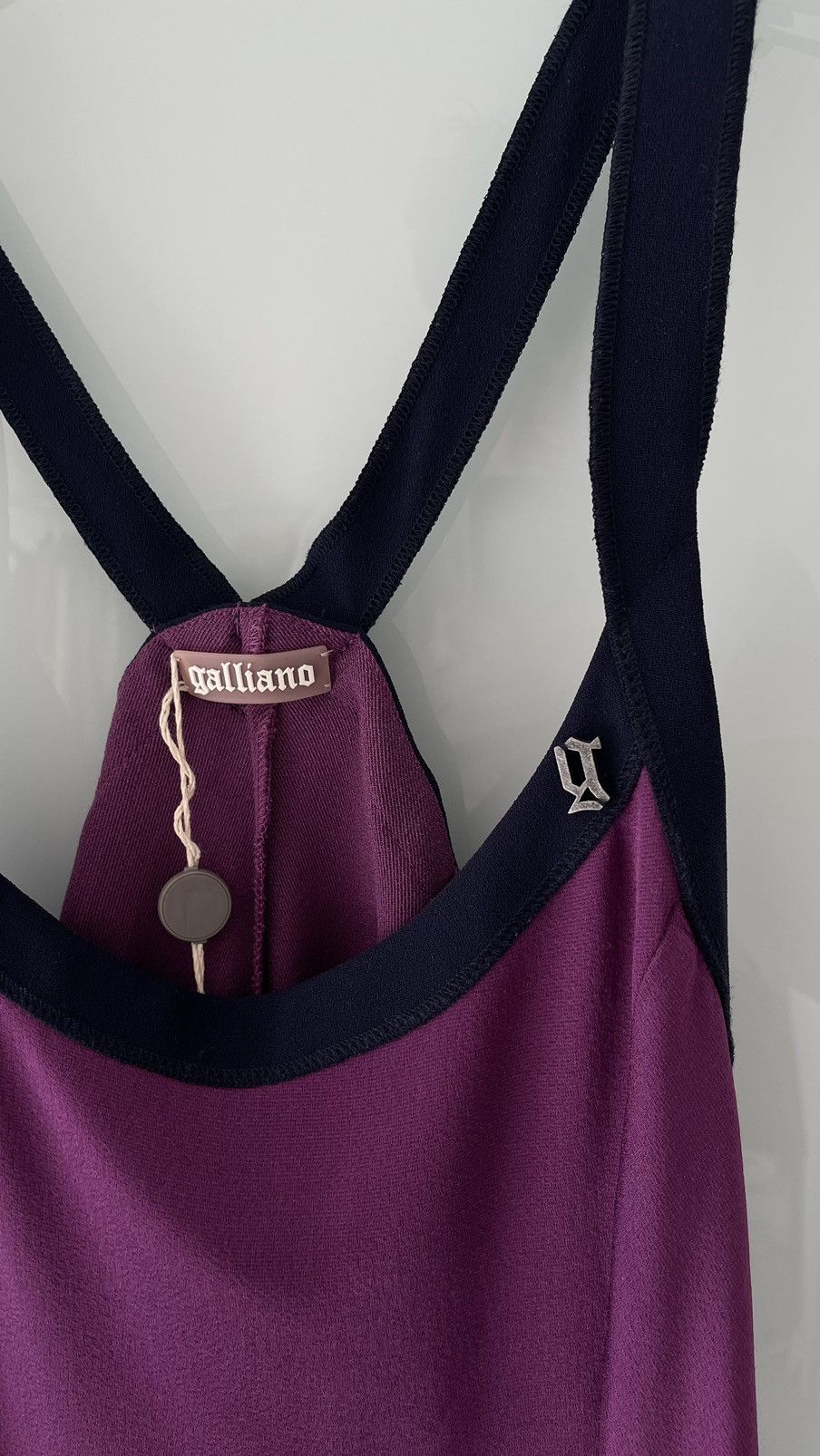 John Galliano galliano purple midi dress chrome logo G Size S / US 4 / IT 40 - 2 Thumbnail