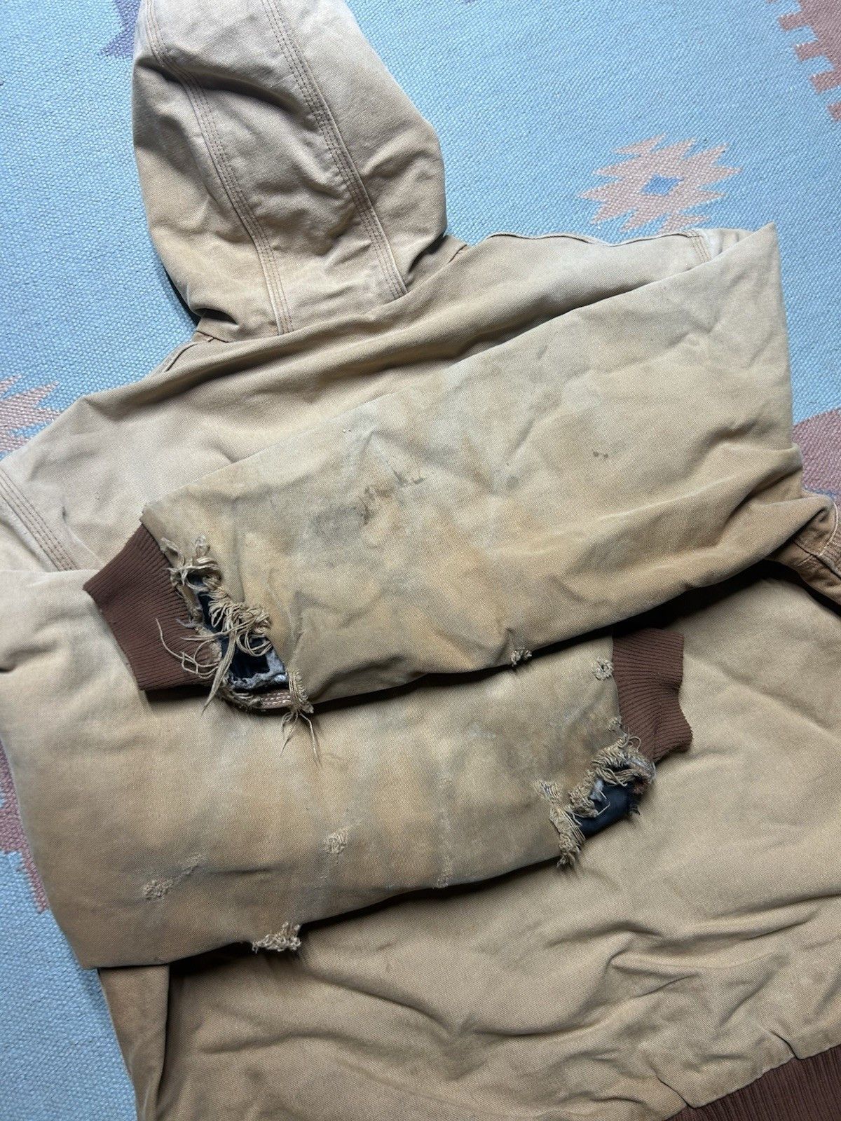 Vintage Vtg Carhartt hooded work jacket j130 j140 distressed fade XL Size US XL / EU 56 / 4 - 8 Thumbnail