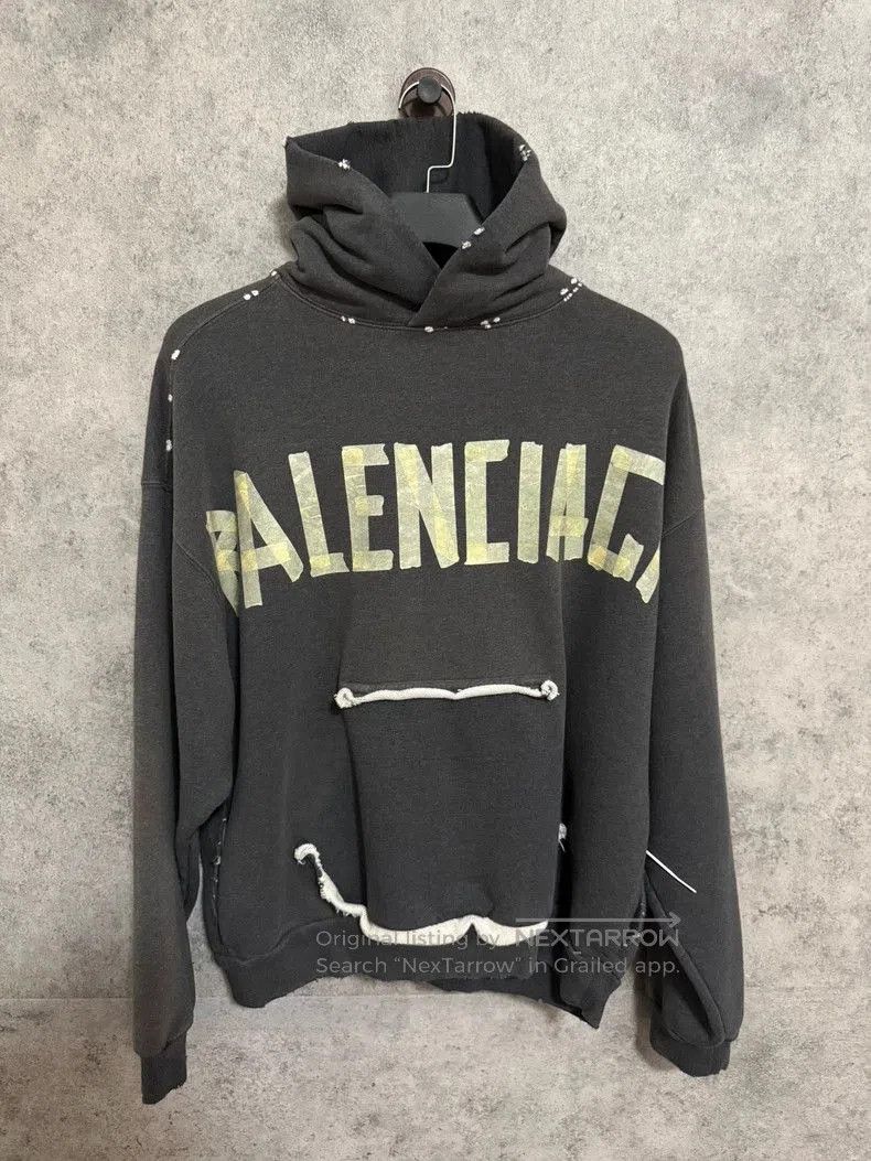 Balenciaga Balenciaga 24SS Tape Logo Hoodie. Size US XXS / EU 40 - 1 Thumbnail