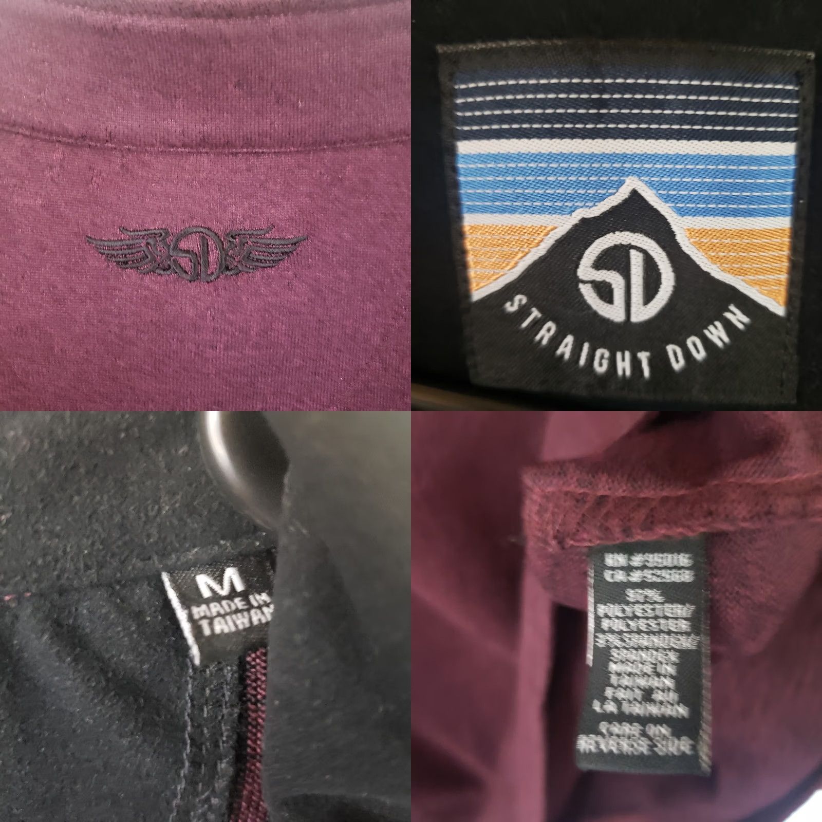 Logo 7 Straight Down Men Pullover Sweater M Maroon Long Sleeve 1/4 Zip Logo Embroidered Mock Neck Knit Casual Workwear Golf Outdoor Men Size US M / EU 48-50 / 2 - 9 Thumbnail