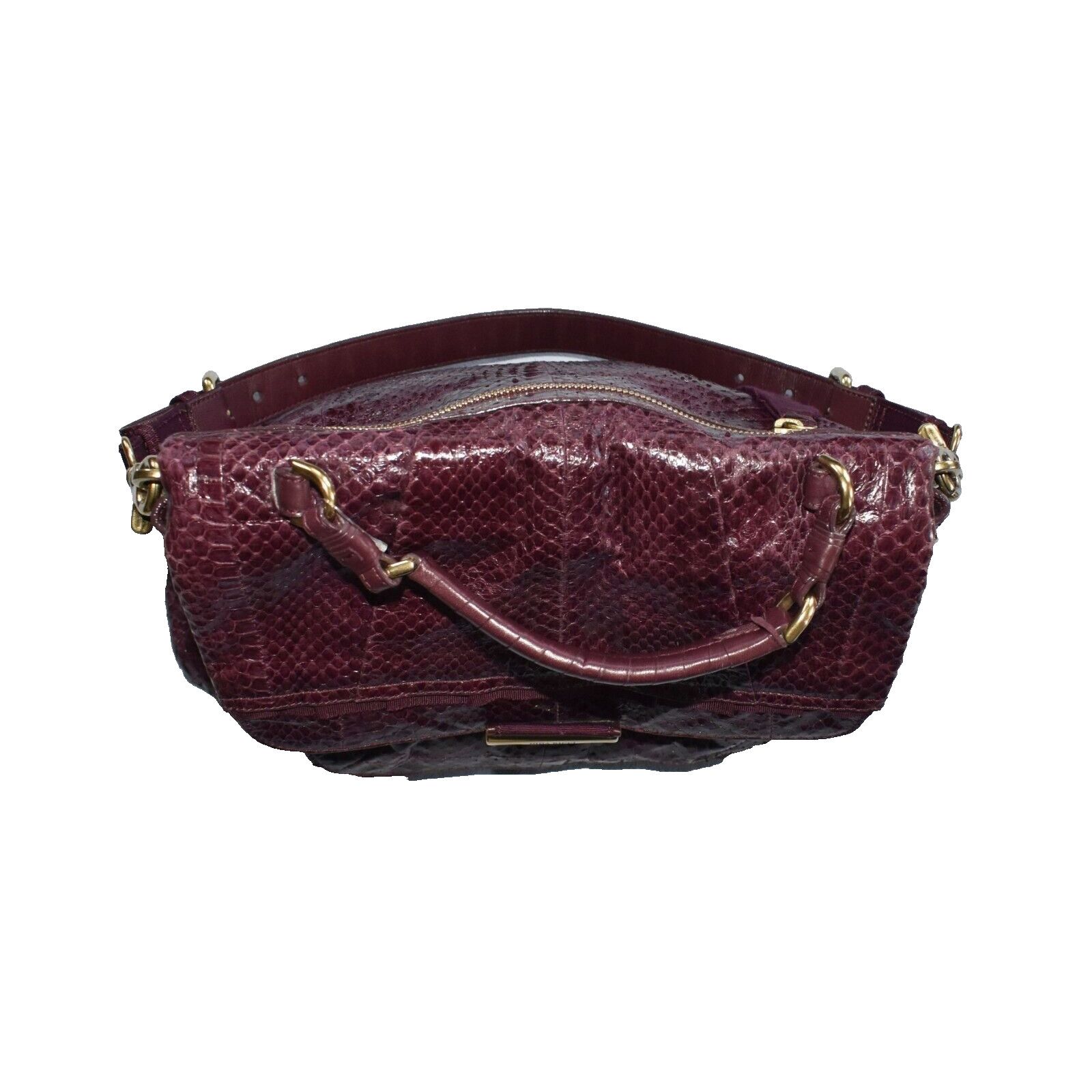 Nina Ricci NINA RICCI Python Texture Leather FoldOver Liane Satchel Bag Size ONE SIZE - 3 Thumbnail