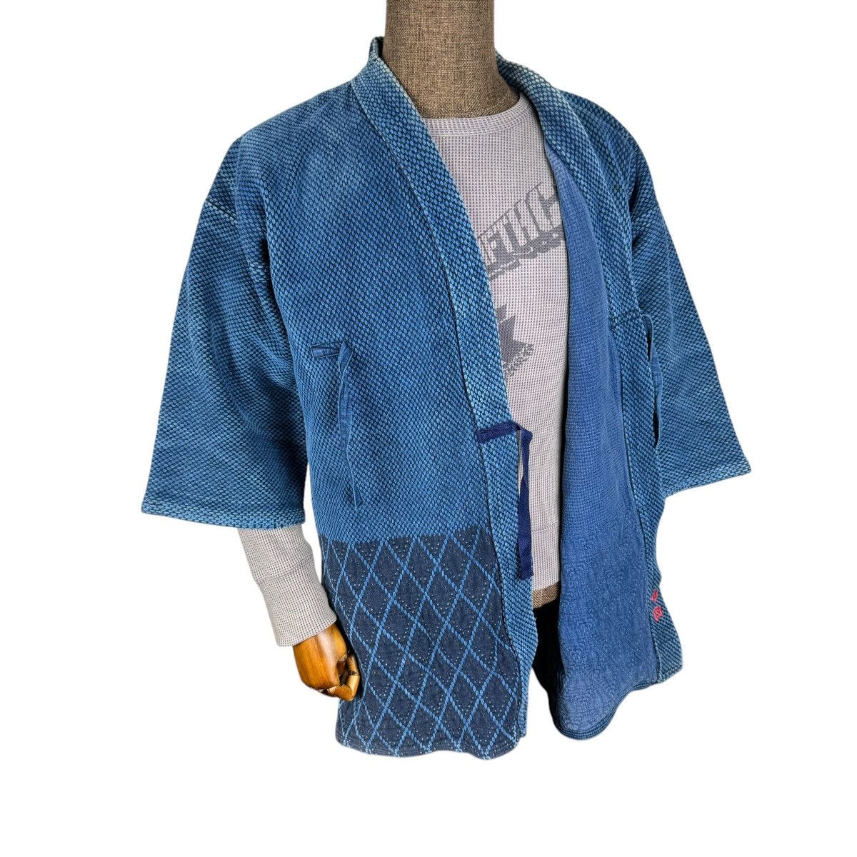 Indigo 🌟INDIGO NORAGI SASHIKO KENDO ERA BORO KIMONO Size US L / EU 52-54 / 3 - 3 Thumbnail