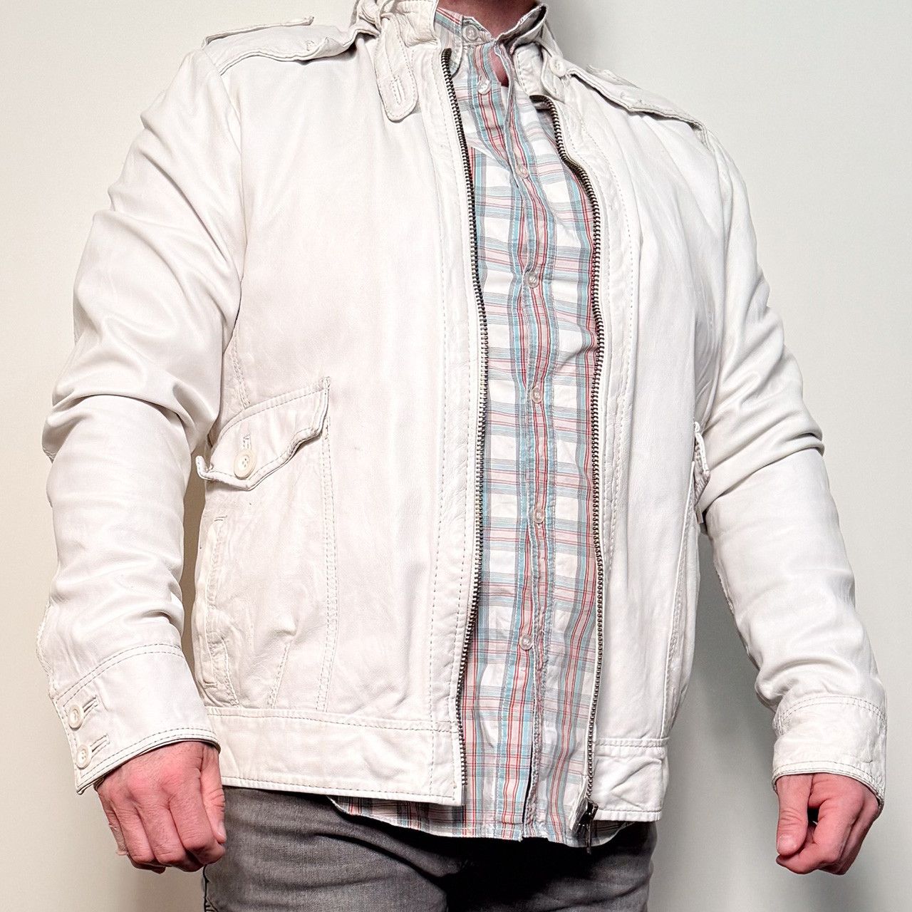 Other Politix vintage white leather jacket Size US XXL / EU 58 / 5 - 2 Thumbnail