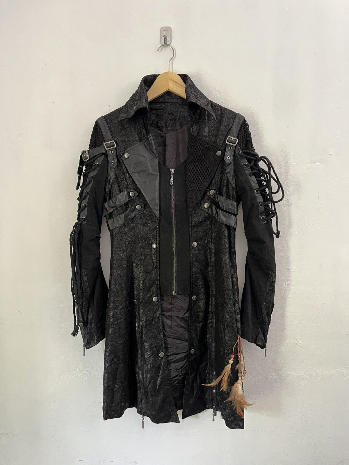 Japanese Brand 2000s Punk Rave waxed vampire vkei jacket Size US M / EU 48-50 / 2 - 1 Thumbnail