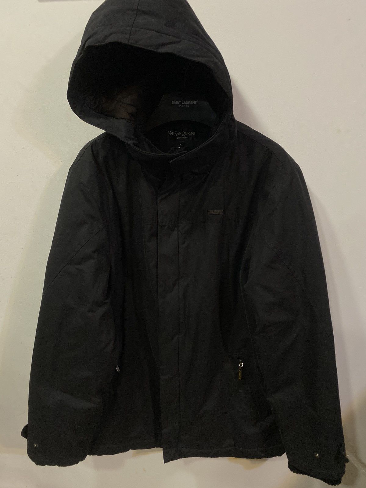 Yves Saint Laurent Wainter Black YSL Jacket Parka Warm YSL Parka Hooded Size US L / EU 52-54 / 3 - 1 Thumbnail