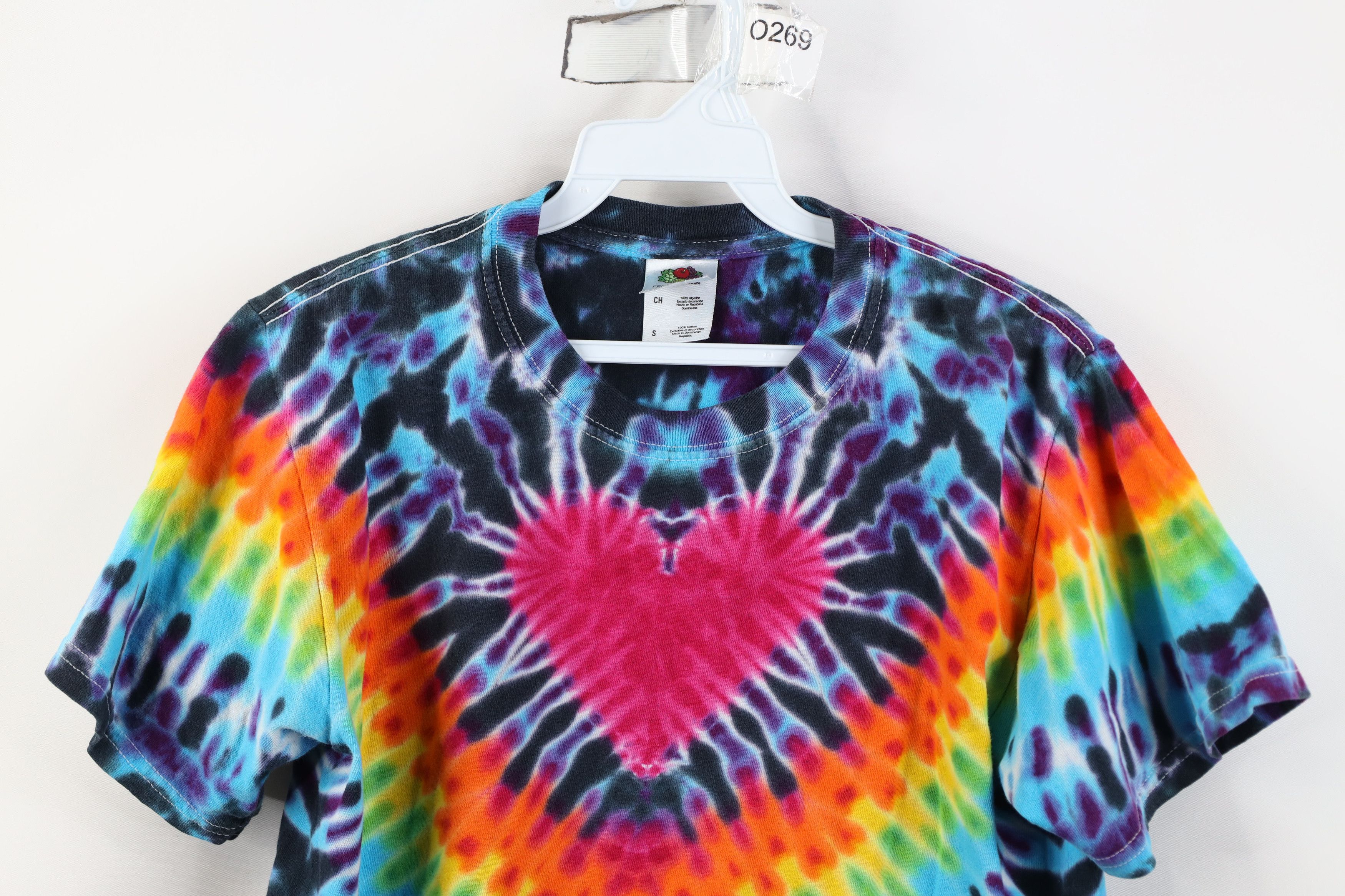 Vintage Vintage 90s Y2K Babydoll Tie Dye Heart Short Sleeve T-Shirt Size S / US 4 / IT 40 - 2 Thumbnail