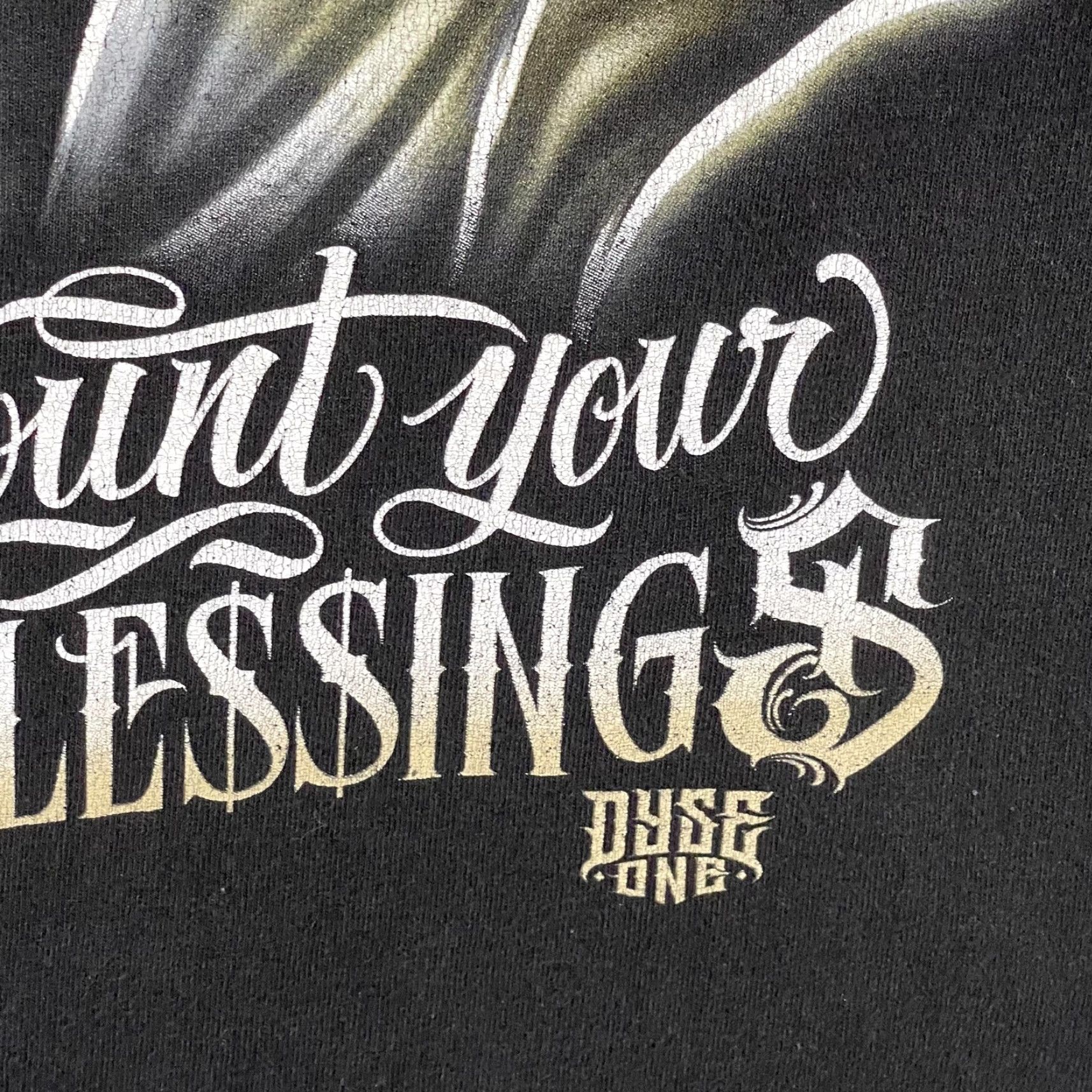 Vintage DyseOne Count Your Blessings Shirt Mens Large Black Skeleton Prayer Gothic Jesus Size US L / EU 52-54 / 3 - 4 Thumbnail