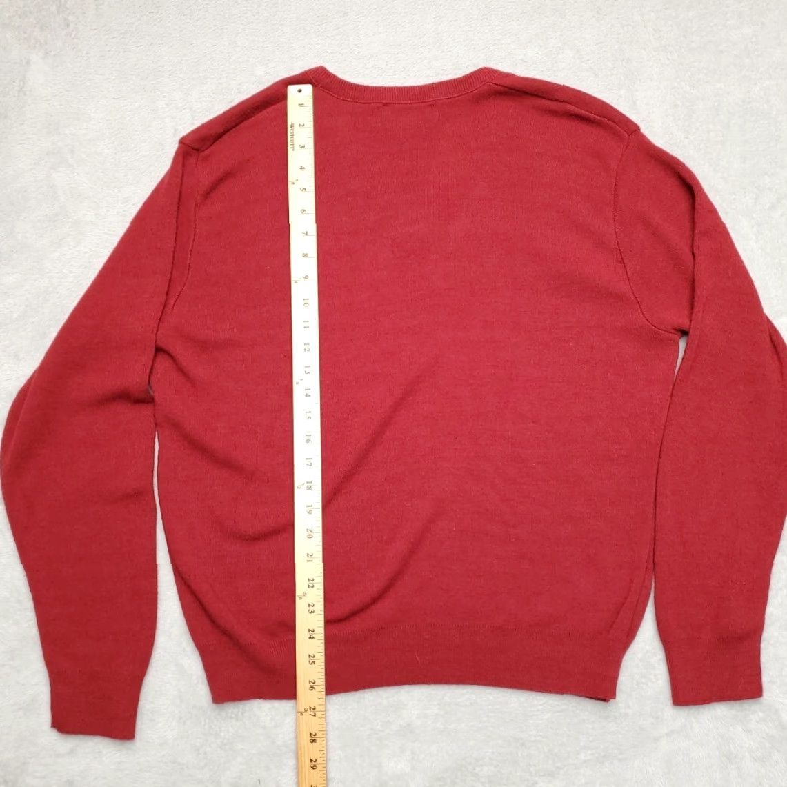 Jantzen VINTAGE Jantzen Sweater Mens XL Maroon Long Sleeve V-Neck Pullover Made in USA Size US XL / EU 56 / 4 - 6 Thumbnail