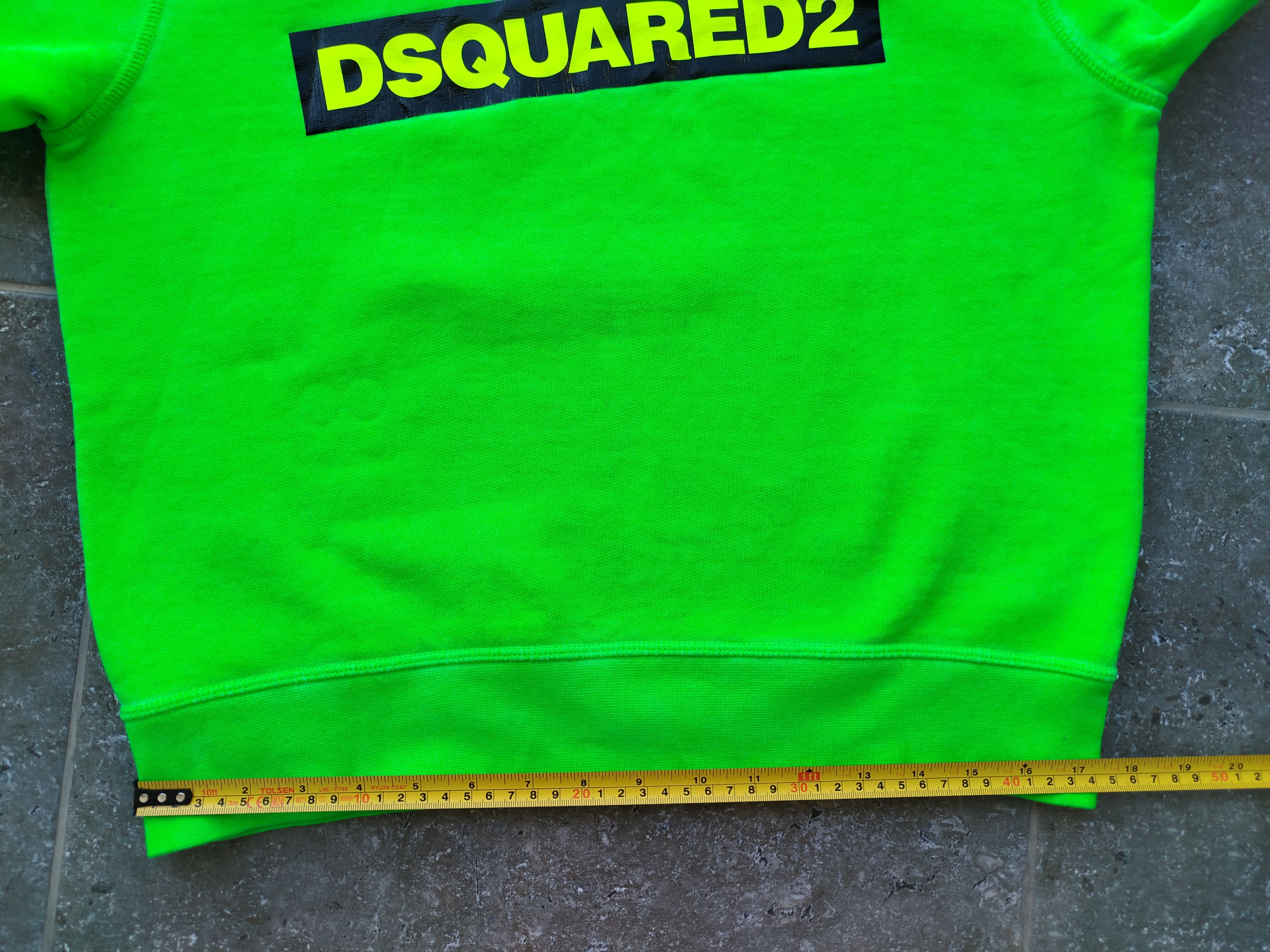 Dsquared2 Sweatshirt Neon Green Crew Neck Logo Chain Cotton Size M Size M / US 6-8 / IT 42-44 - 11 Thumbnail