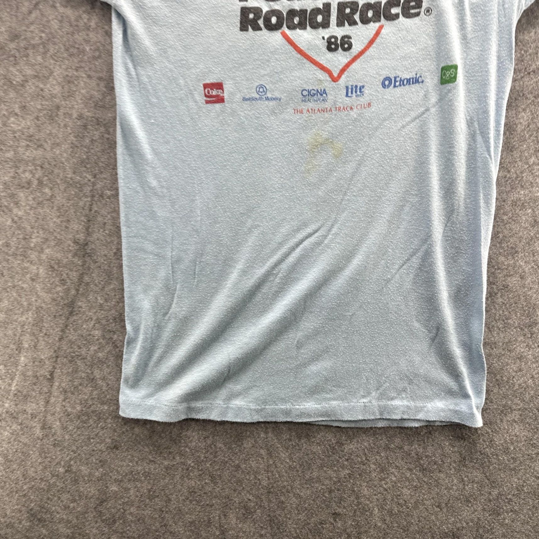 Vintage VINTAGE Peachtree Road Race Shirt Mens Medium Blue 1986 Atlanta Running Graphic Size US M / EU 48-50 / 2 - 5 Thumbnail