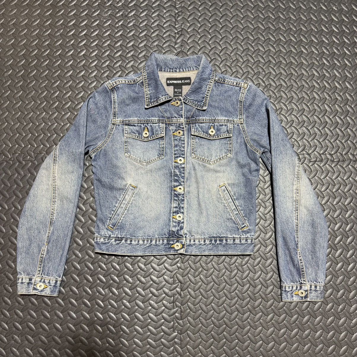 Express Vintage Express Jeans Denim Jacket Cropped Y2K USA Small Size S / US 4 / IT 40 - 1 Thumbnail