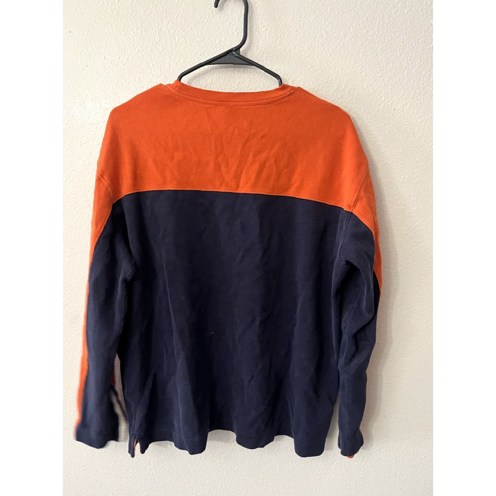 Gap VINTAGE Gap Sweater Mens Large Orange Navy Pullover Solid Fleece Crew Neck Outdoor Size US L / EU 52-54 / 3 - 3 Thumbnail