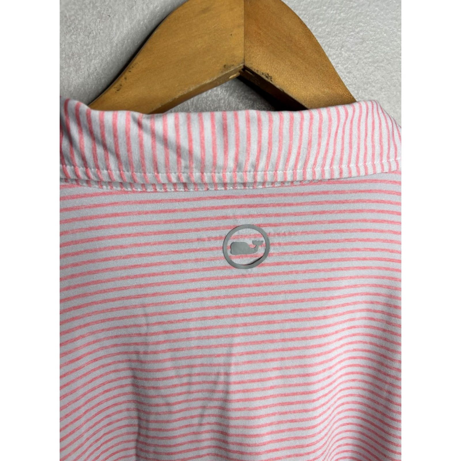 Vineyard Vines Vineyard Vines Polo Shirt Mens XL Pink White Stripe Performance Golf Stretch Size US XL / EU 56 / 4 - 5 Thumbnail