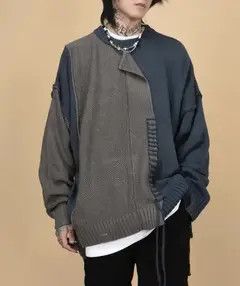 VIBE Retro punk grunge distressed patchwork knitwear sweater Size US M / EU 48-50 / 2 - 3 Thumbnail