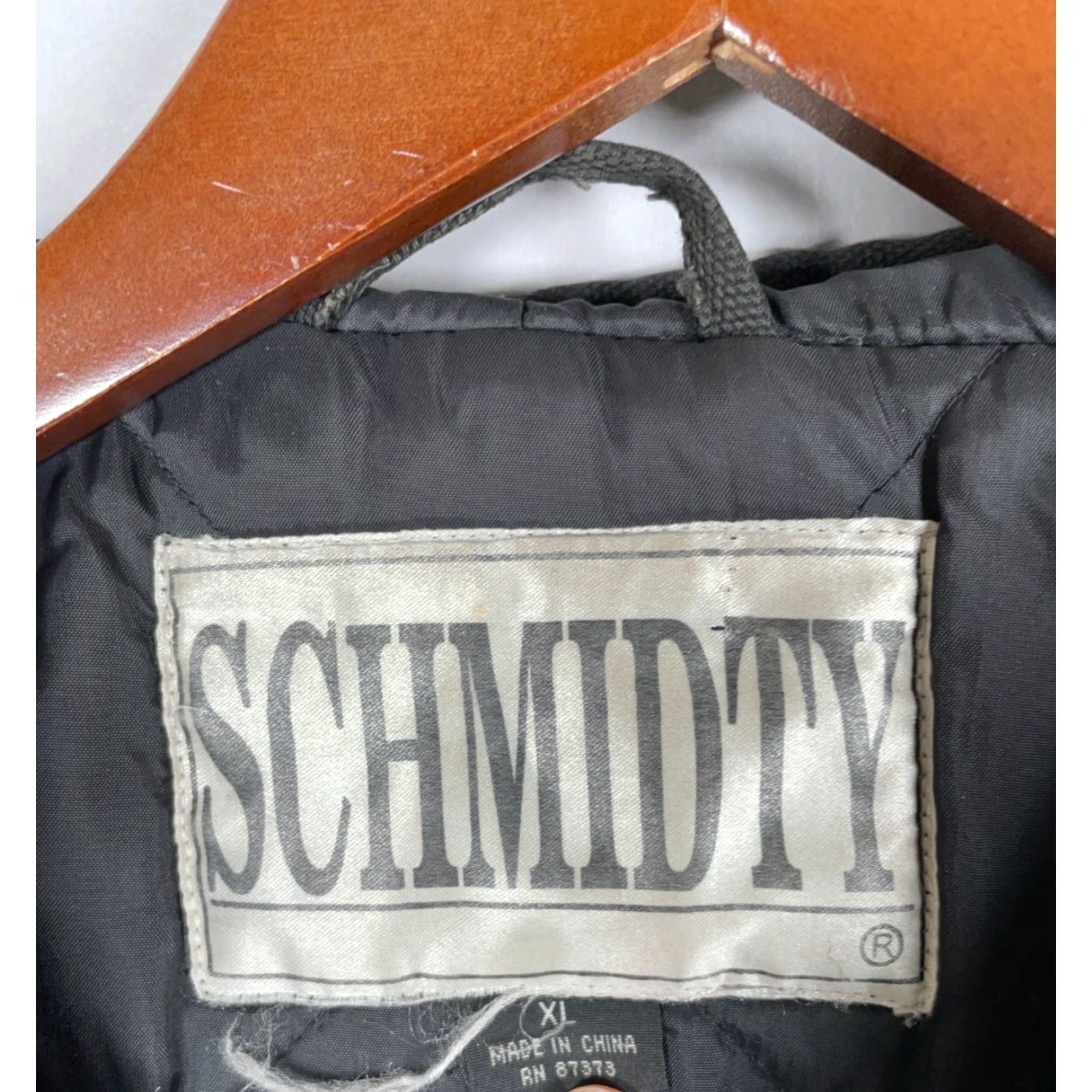 Vintage Schmidty Bomber Jacket Men Canvas Duck XL Black Hooded Quilted Lining Distressing Zip Full Zip Work Jacket Casual Size US XL / EU 56 / 4 - 3 Thumbnail