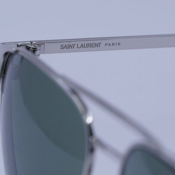 Saint Laurent Paris Saint Laurent SL279 004 Sunglasses Silver Aviator Frame Size ONE SIZE - 8 Thumbnail