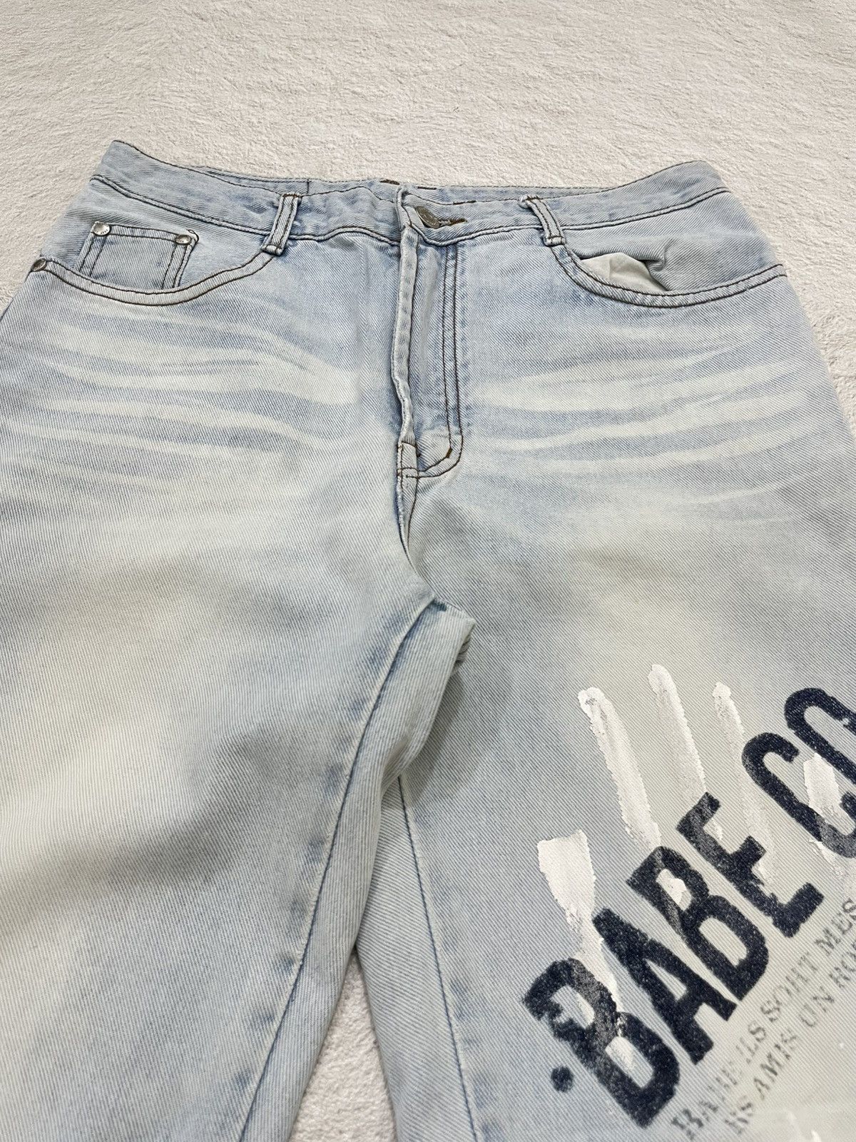 Japanese Brand 2000s Blue Jeans Distressed Fading Denim Y2K Size US 29 - 4 Thumbnail