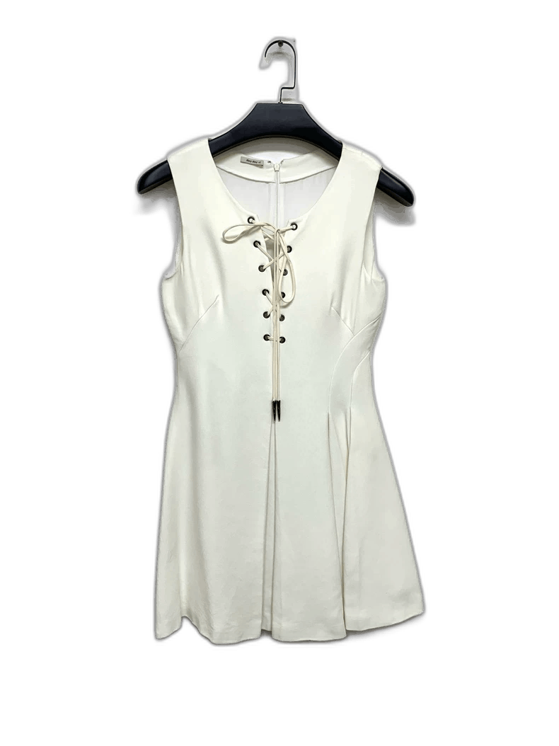Miumiu White Dress Size 40 Brand New