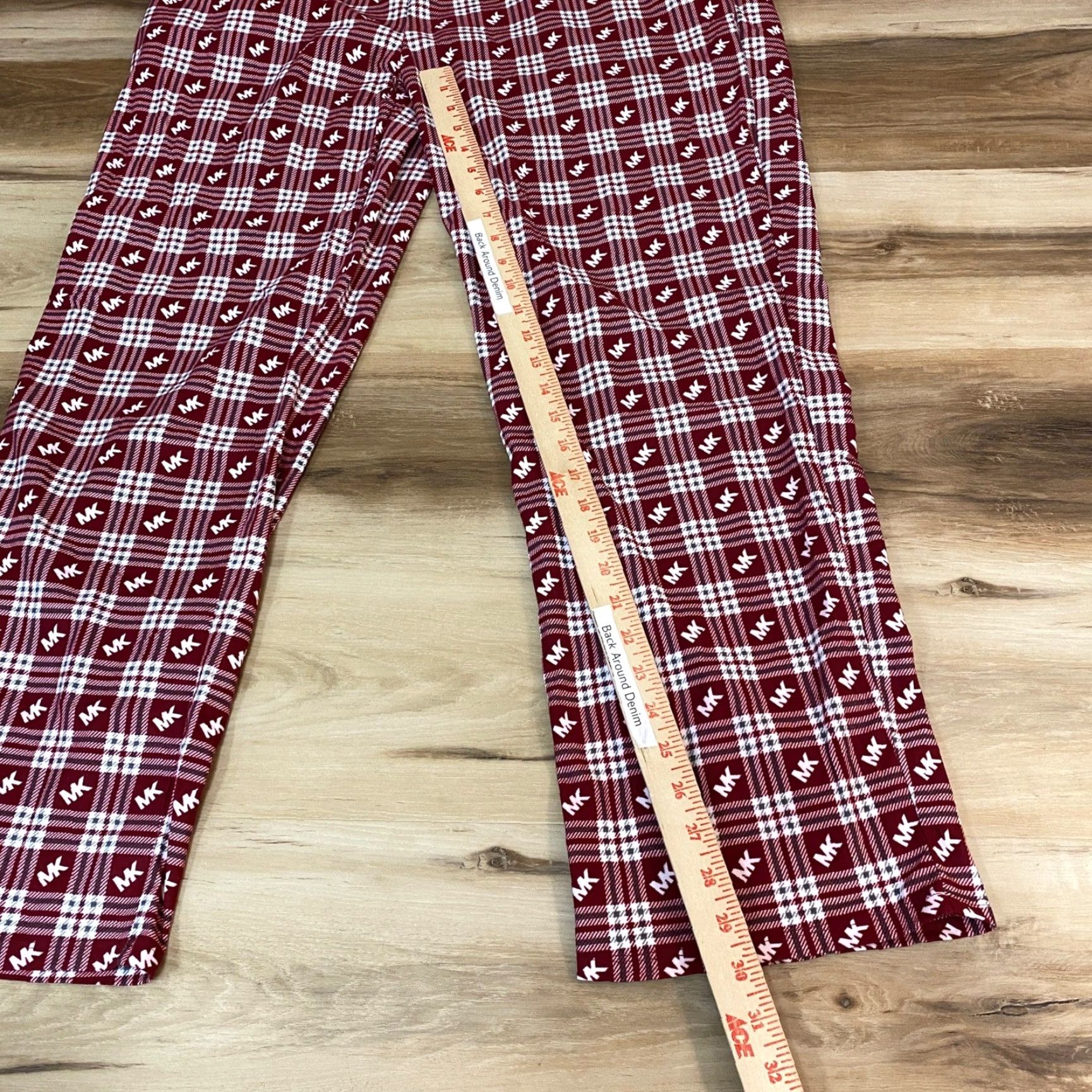 Michael Kors Michael Kors Loungewear Pants Mens Large Plaid MK Logo Pajama Pants Red White Size US 33 - 5 Thumbnail
