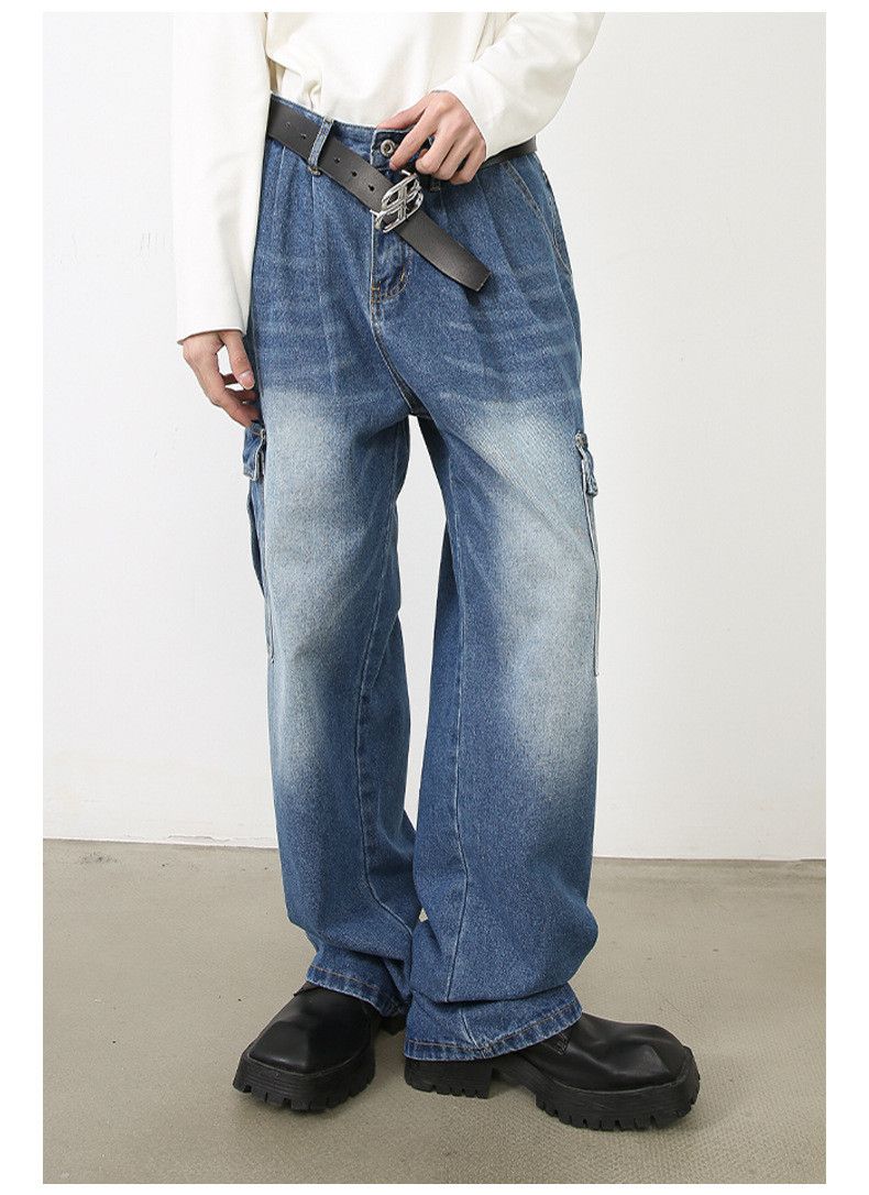 Japanese Brand American style multi-pocket overalls washed cargo jeans Size US 32 / EU 48 - 2 Thumbnail