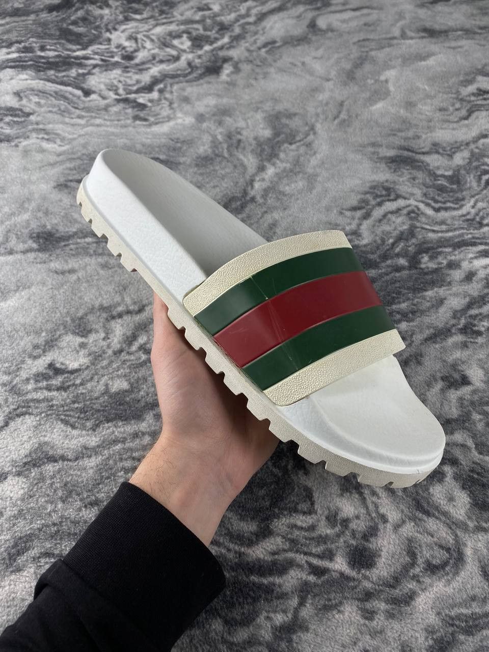 Gucci Gucci Web Slide Sandal Men Size 12 White Size US 12 / EU 45 - 2 Thumbnail