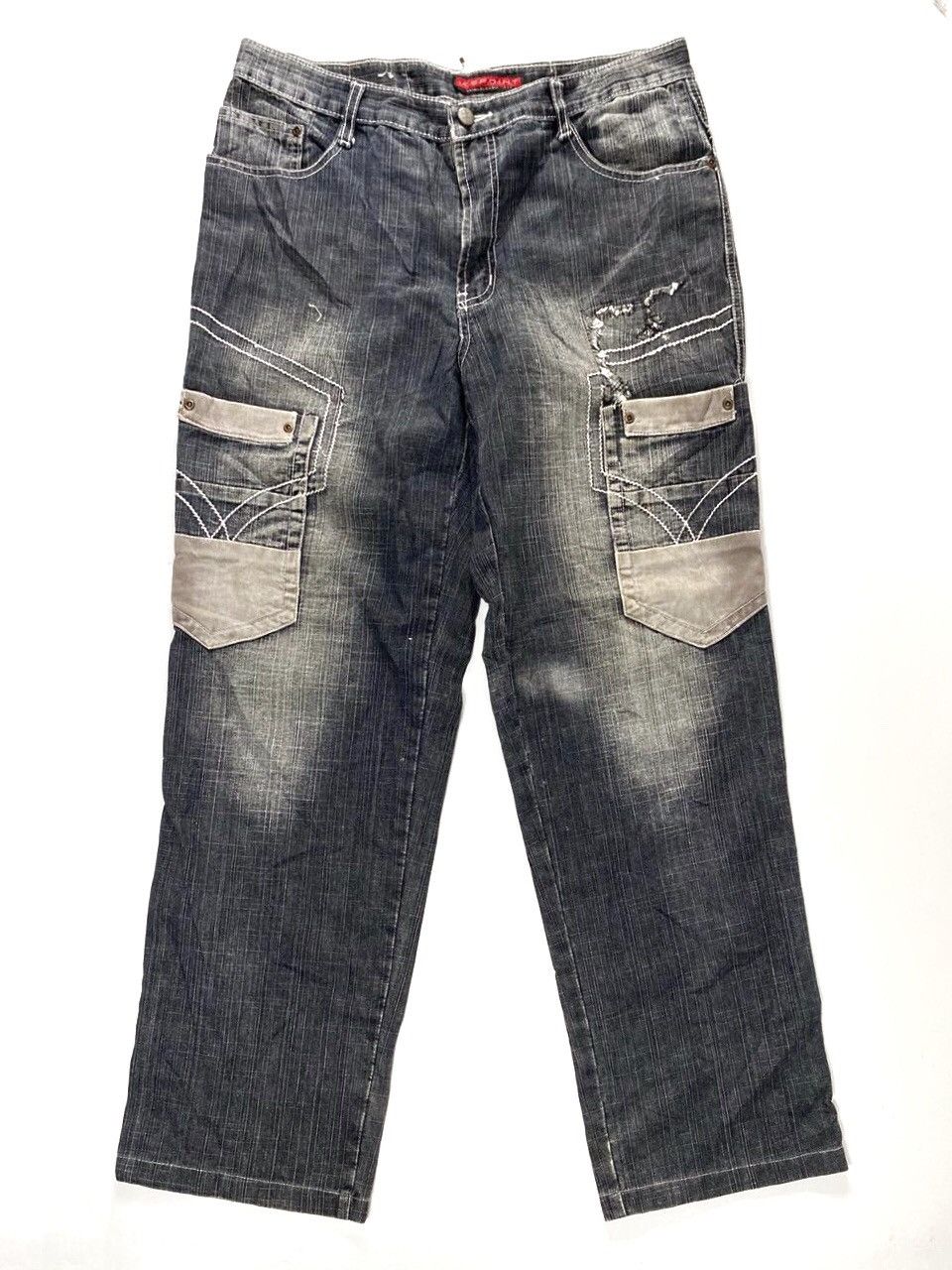 image of Ppfm x Tornado Mart Japanese Multi Pocket Denim Icepoint in Gray/Blue, Men's (Size 32)
